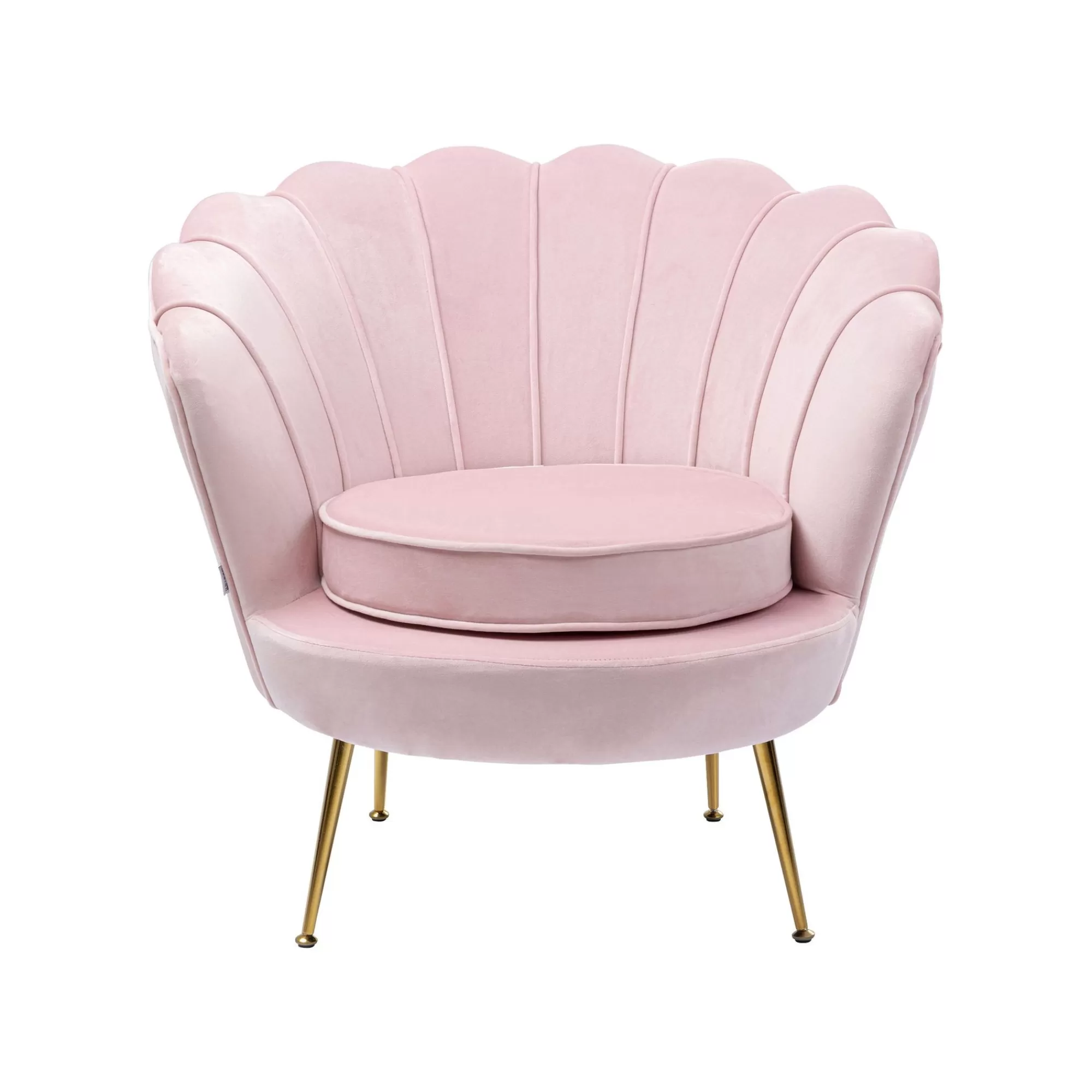 KARE Design Fauteuil Water Lily Velours Rose Et Acier Doré ^ Fauteuil