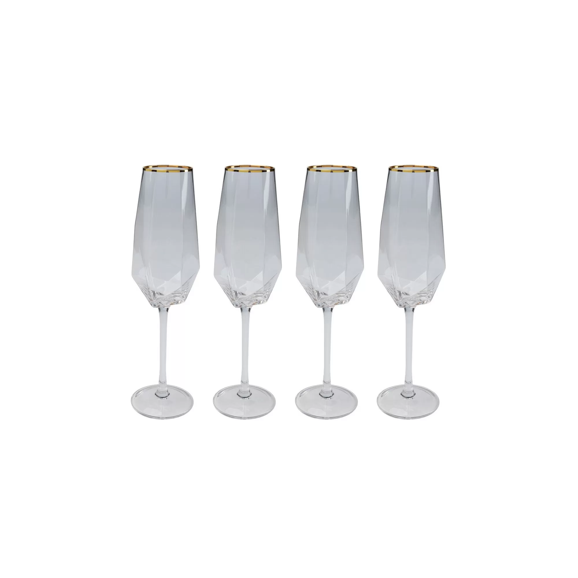 KARE Design Flûtes à Champagne Diamond Doré Set De 4 ^ Vaisselle