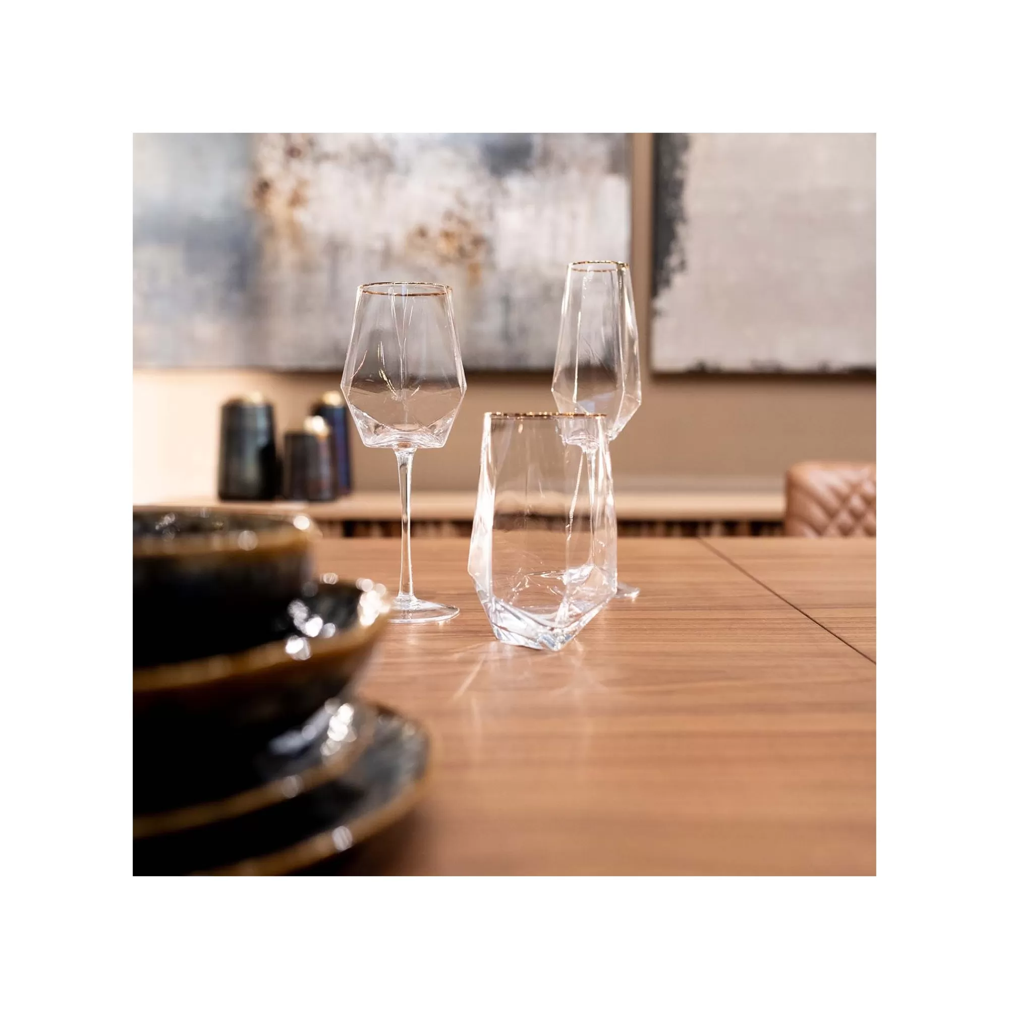 KARE Design Flûtes à Champagne Diamond Doré Set De 4 ^ Vaisselle