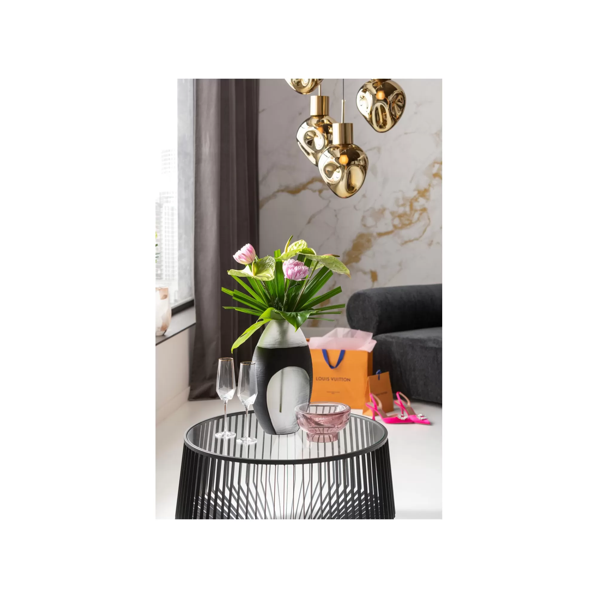 KARE Design Flûtes à Champagne Diamond Doré Set De 4 ^ Vaisselle