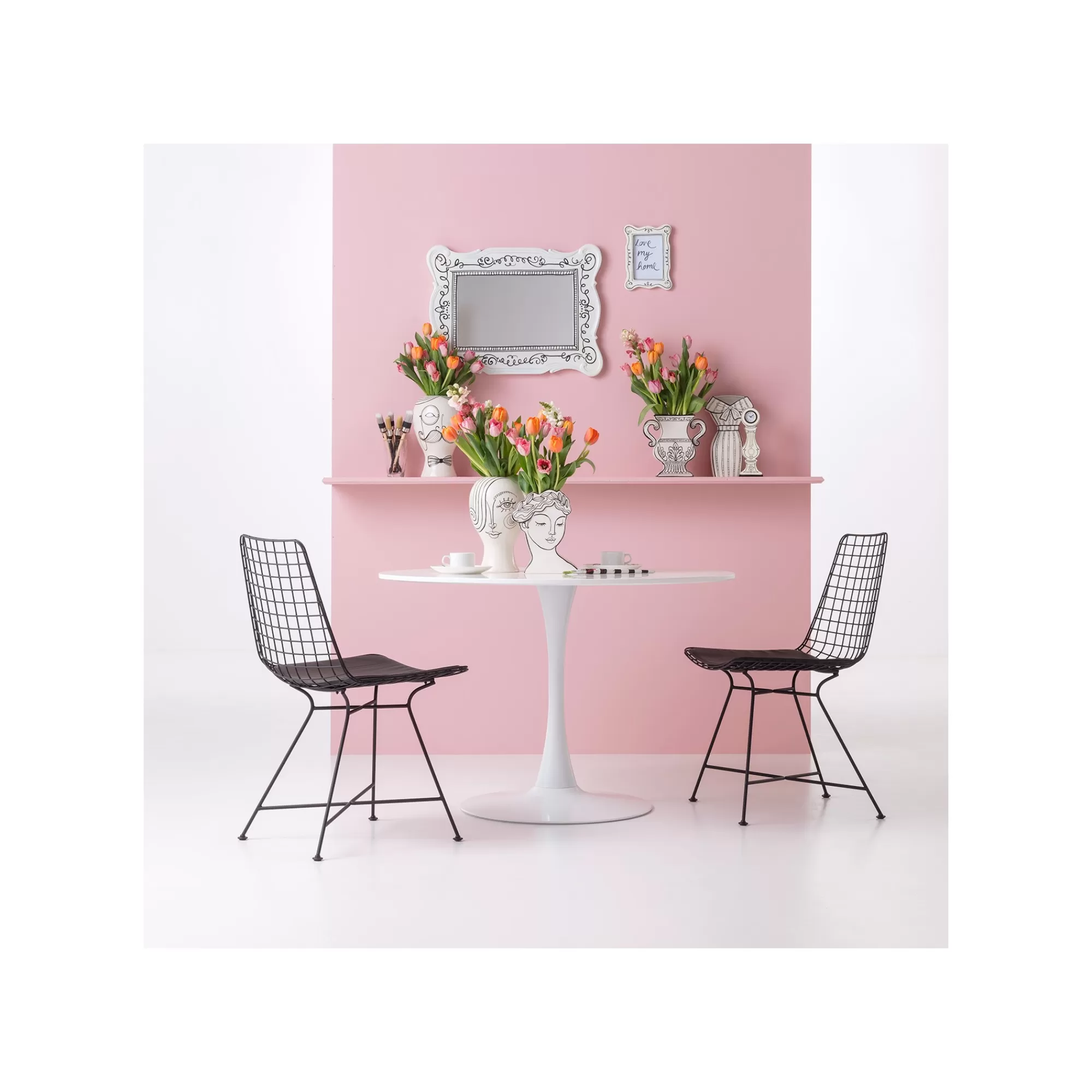 KARE Design Horloge De Table Favola Blanche Et Noire ^ Horloge