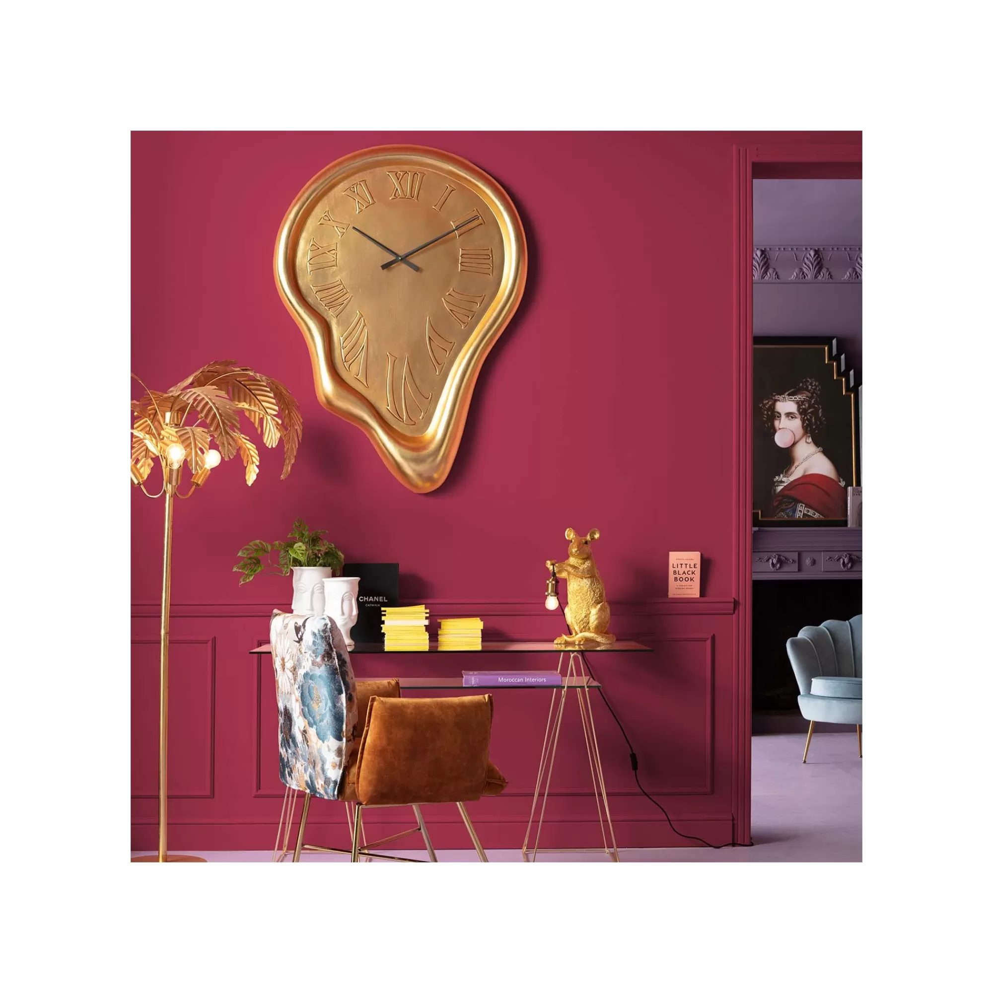 KARE Design Horloge Murale Big Drop Dorée 92x127cm ^ Horloge