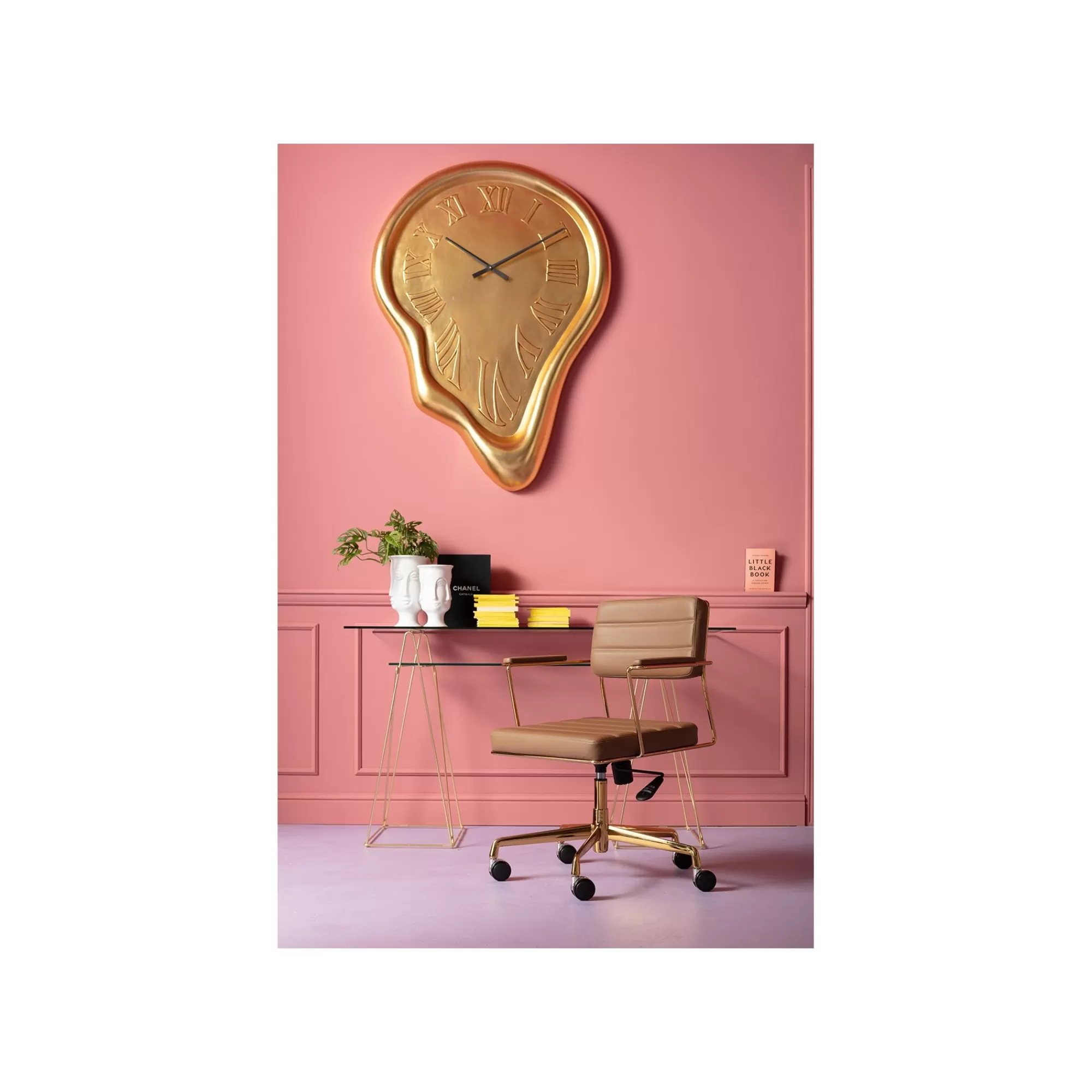 KARE Design Horloge Murale Big Drop Dorée 92x127cm ^ Horloge