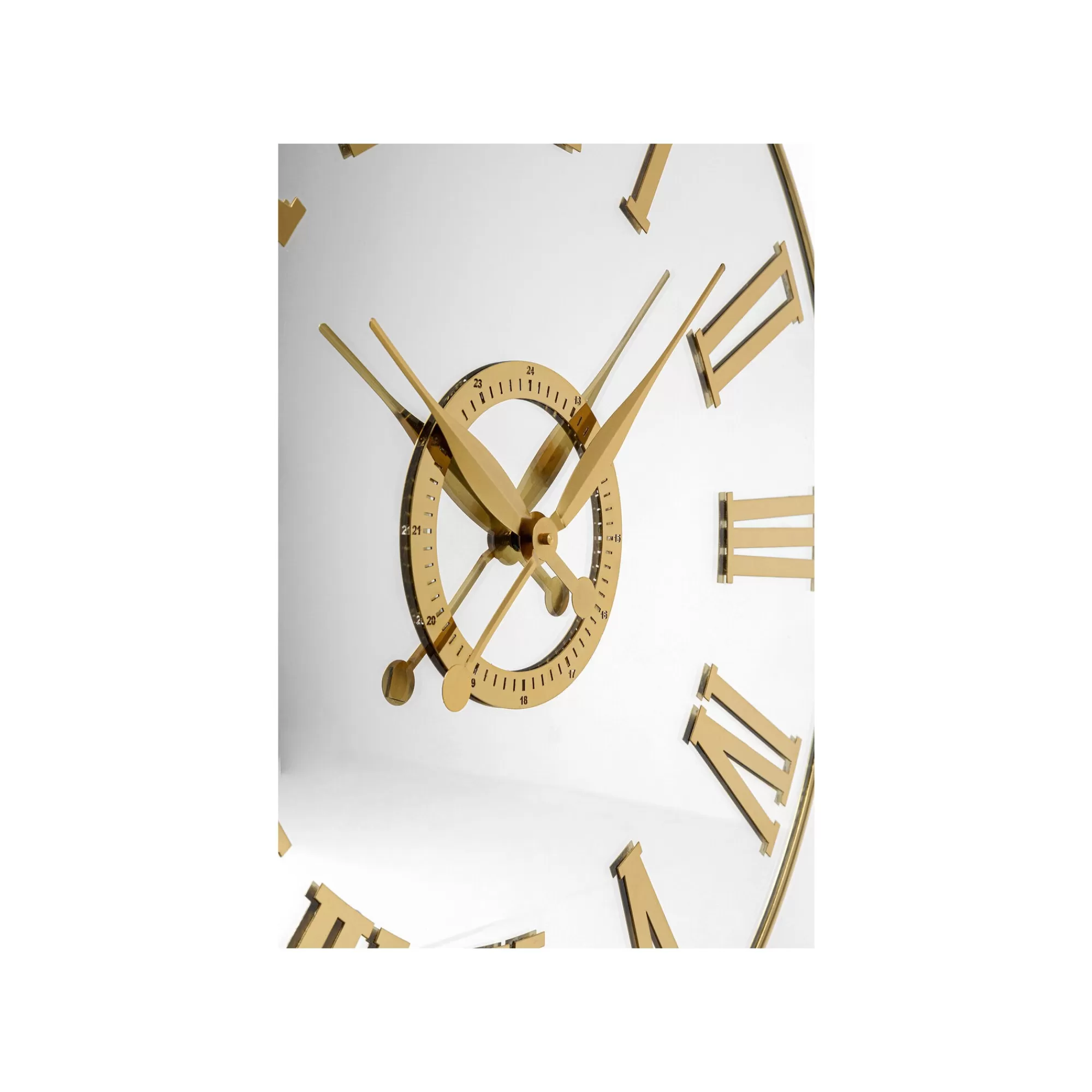 KARE Design Horloge Murale Casino Miroir Dorée 76cm ^ Horloge