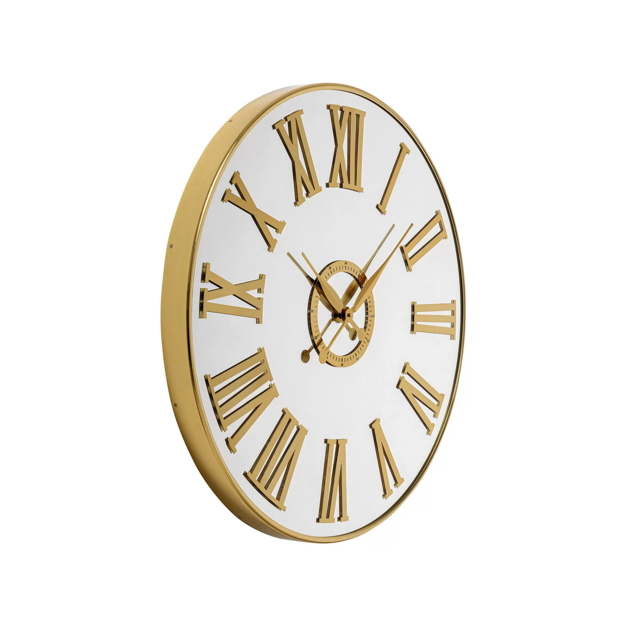 KARE Design Horloge Murale Casino Miroir Dorée 76cm ^ Horloge