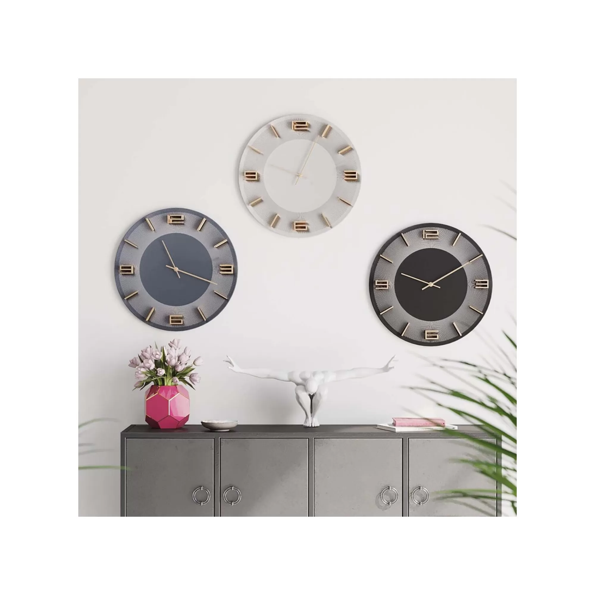 KARE Design Horloge Murale Leonardo Blanche Et Dorée ^ Horloge