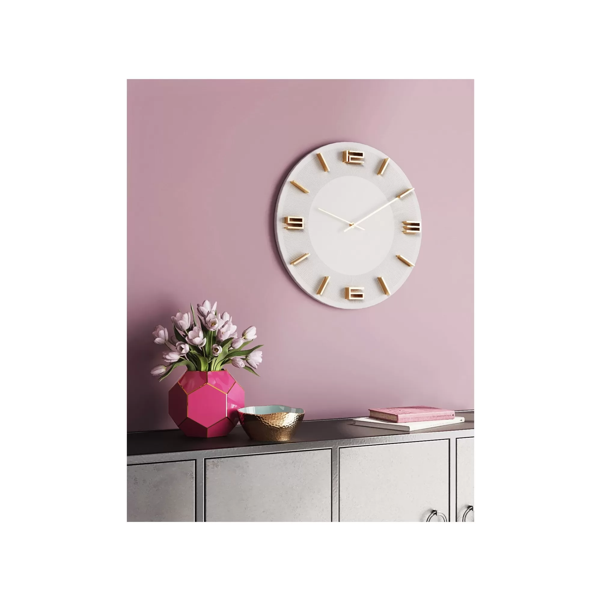 KARE Design Horloge Murale Leonardo Blanche Et Dorée ^ Horloge