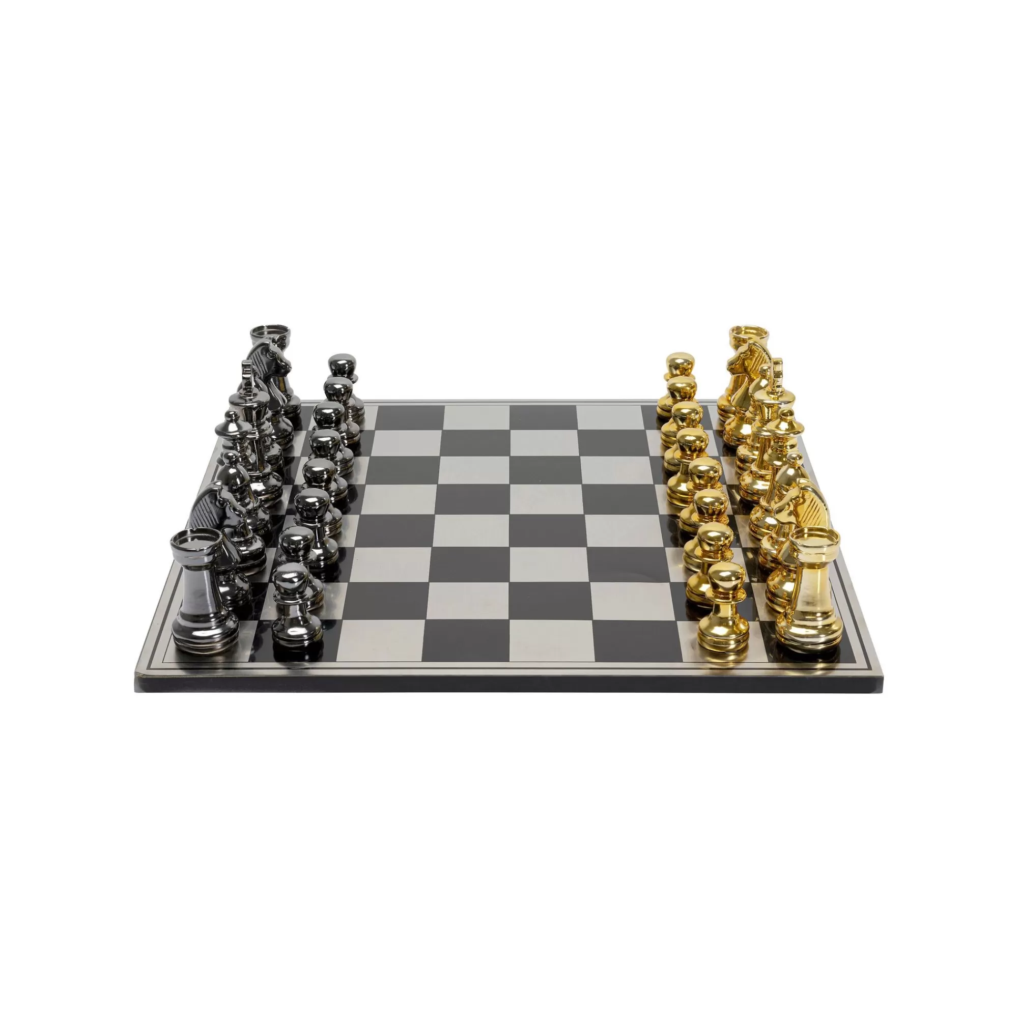 KARE Design Jeu D'échecs Noir Vs Doré 60x60cm ^ Jeu