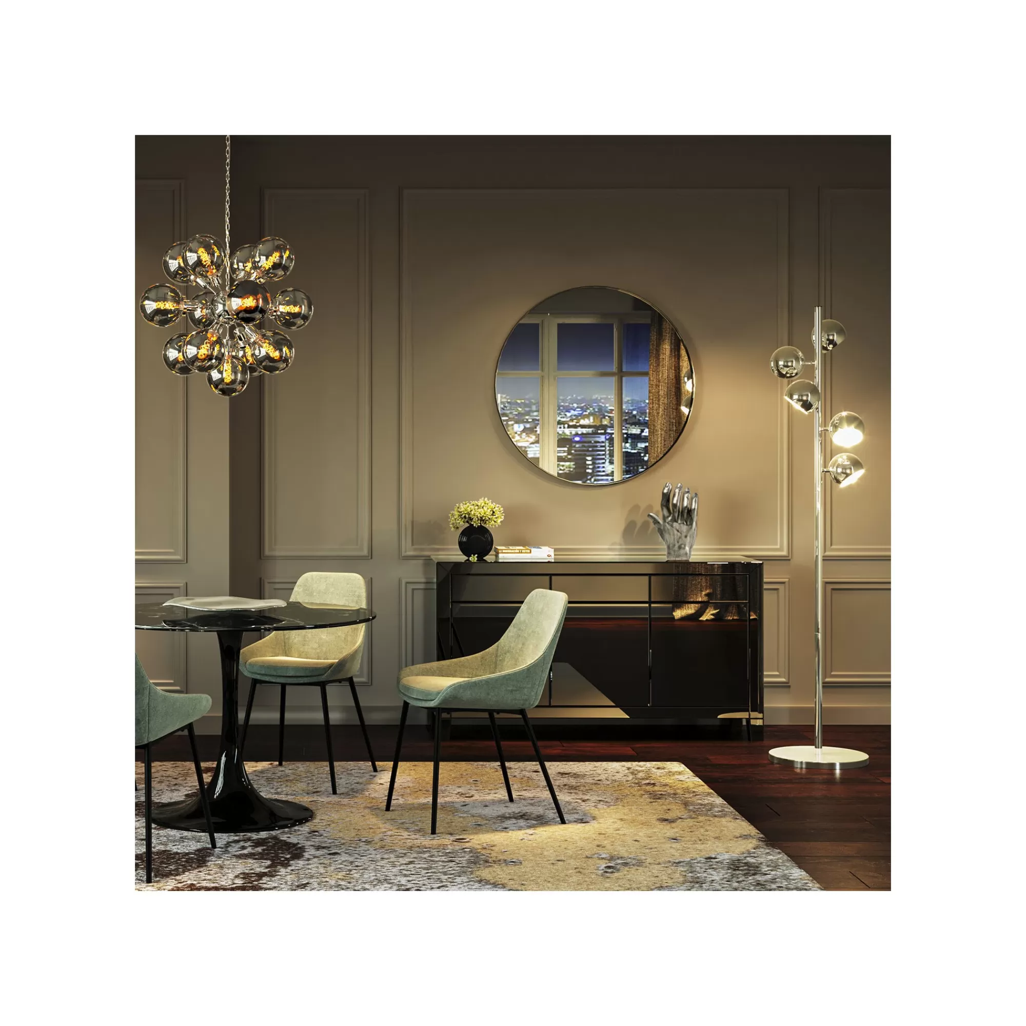 KARE Design Lampadaire Calotta 200cm Chromé ^ Lampadaire