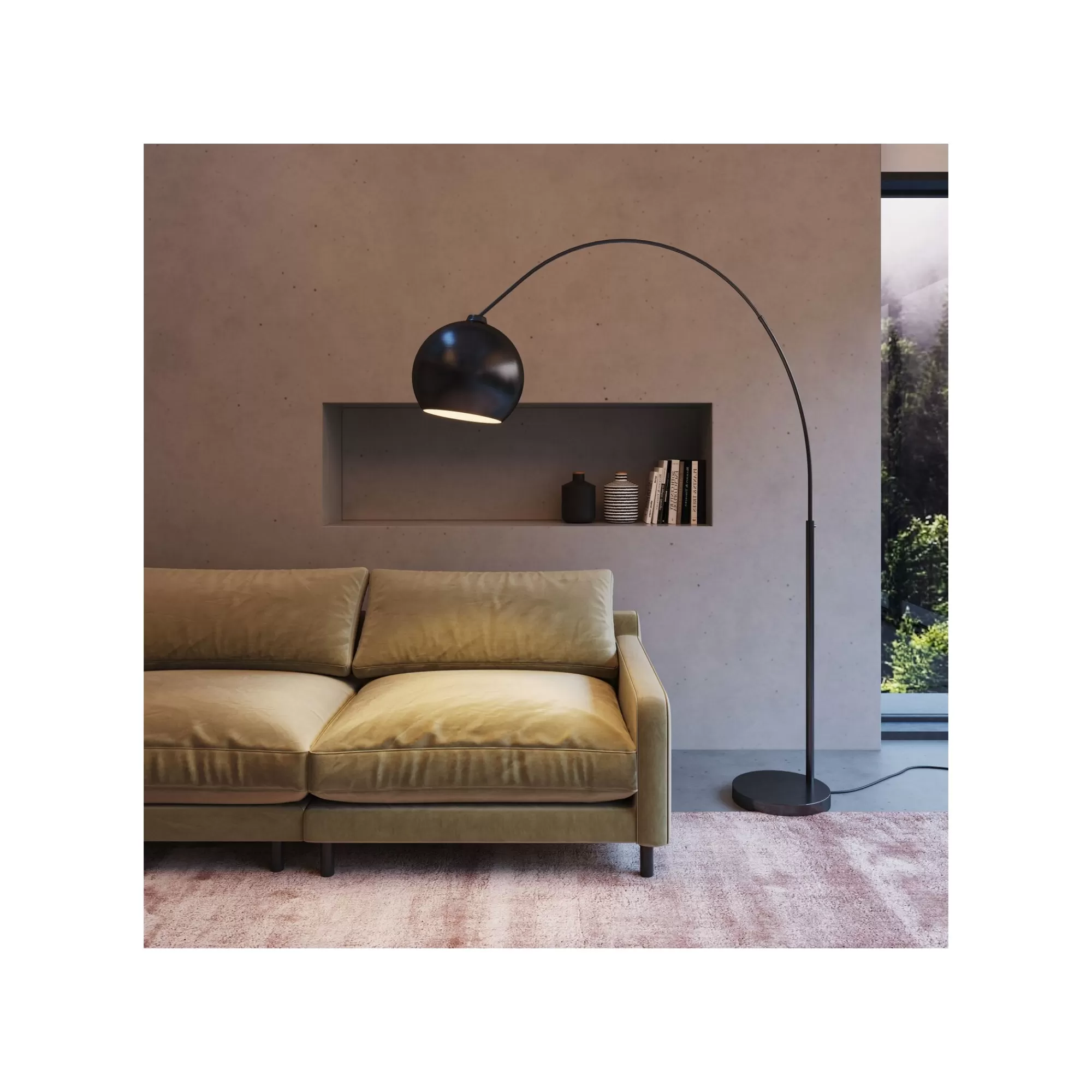 KARE Design Lampadaire Lounge 175cm Noir Mat ^ Lampadaire