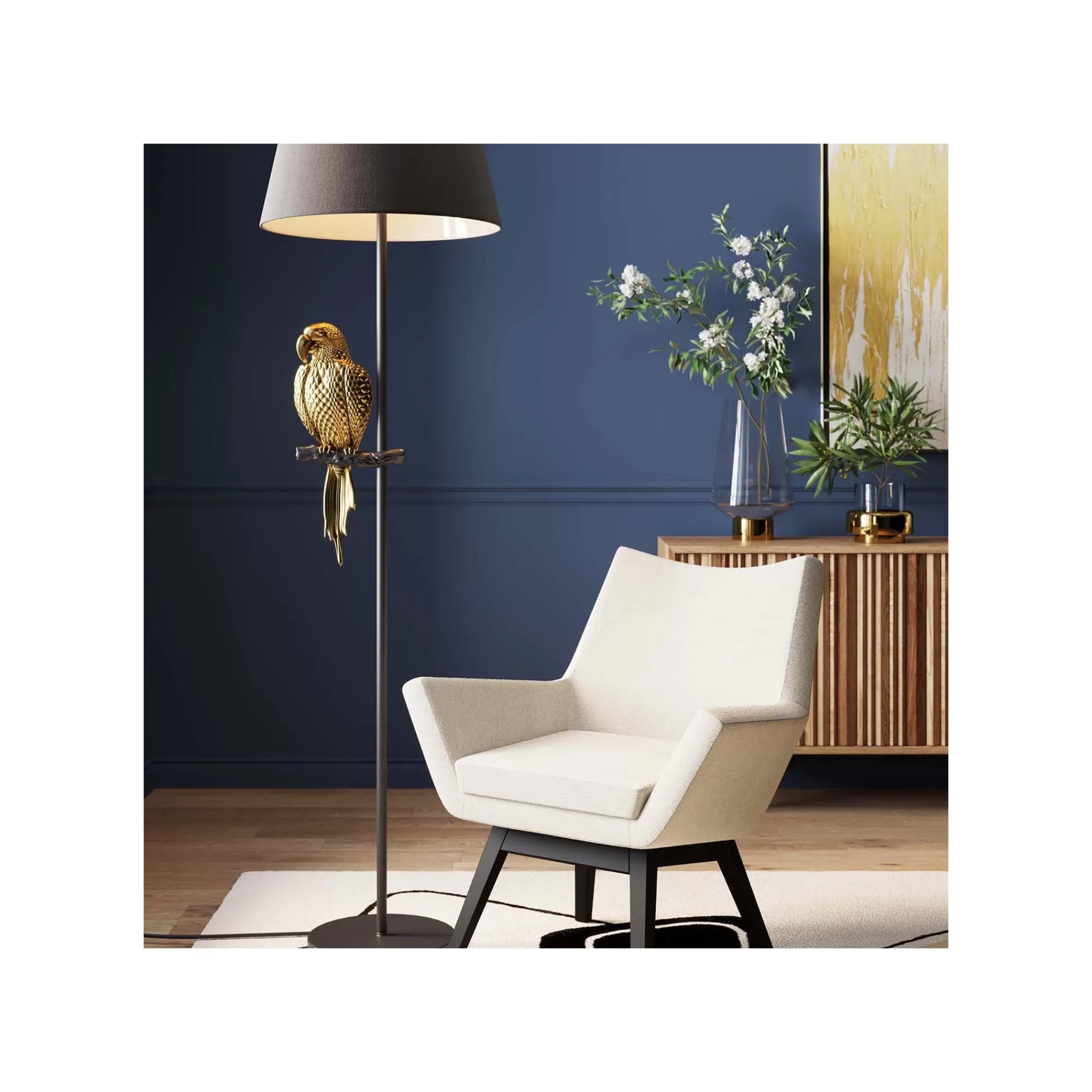 KARE Design Lampadaire Perroquet Doré 176cm ^ Lampadaire