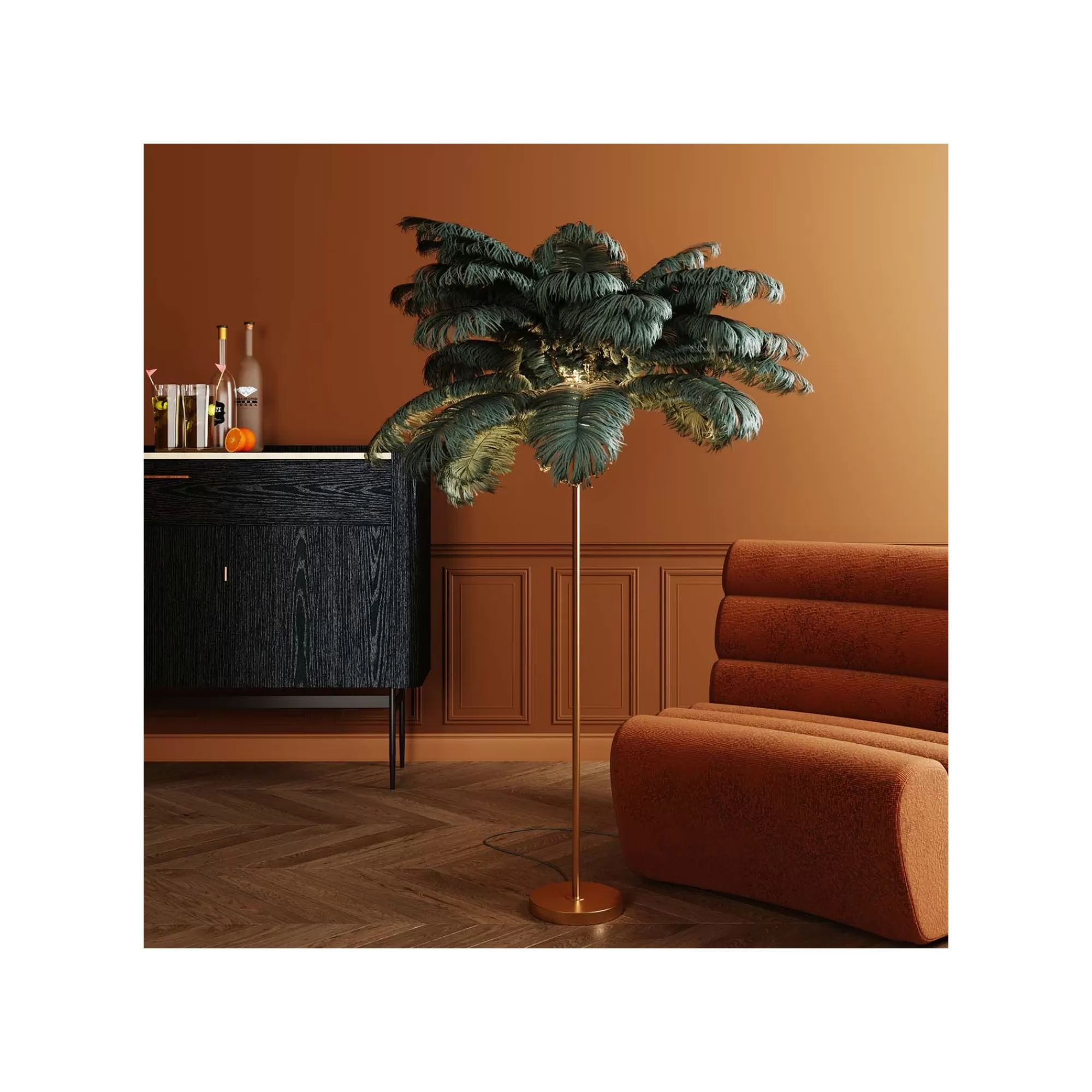 KARE Design Lampadaire Plumes 165cm Vert ^ Lampadaire