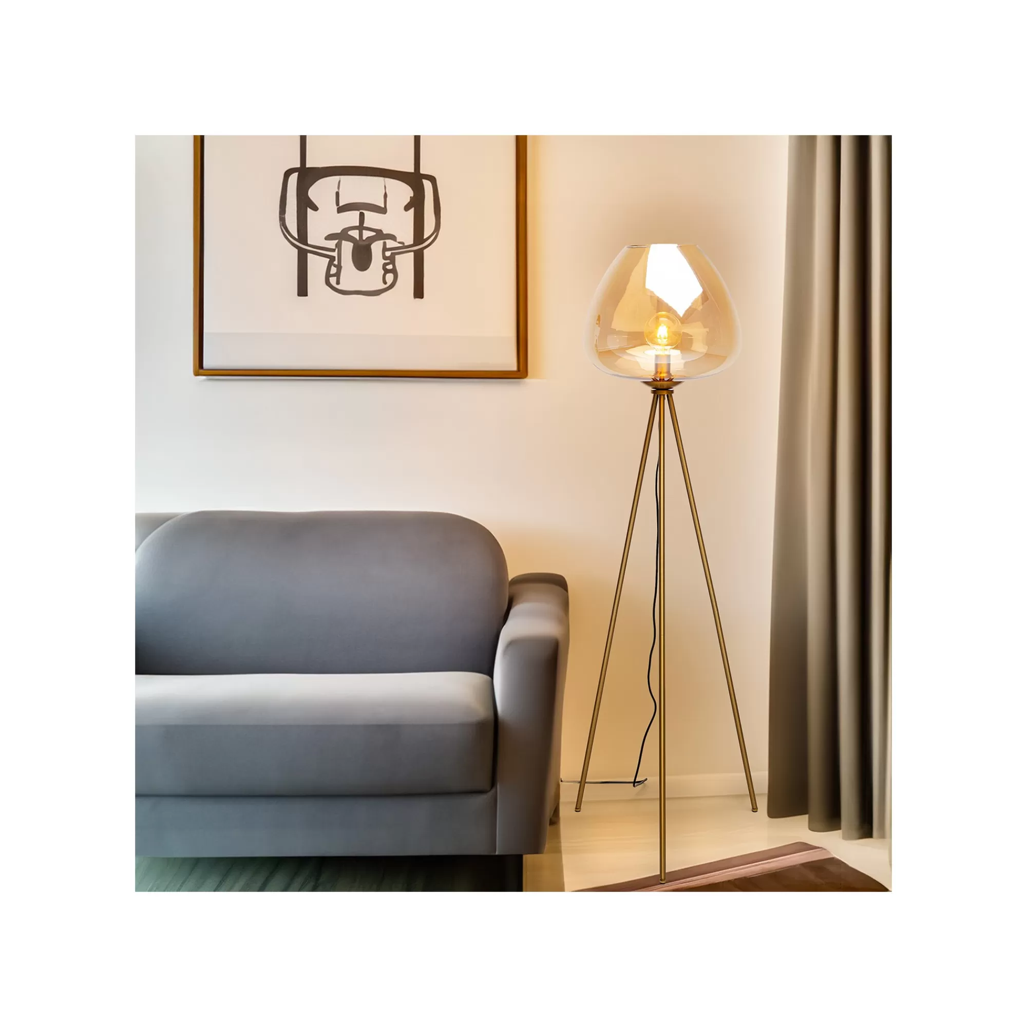 KARE Design Lampadaire Sphere Ambré 146cm ^ Lampadaire