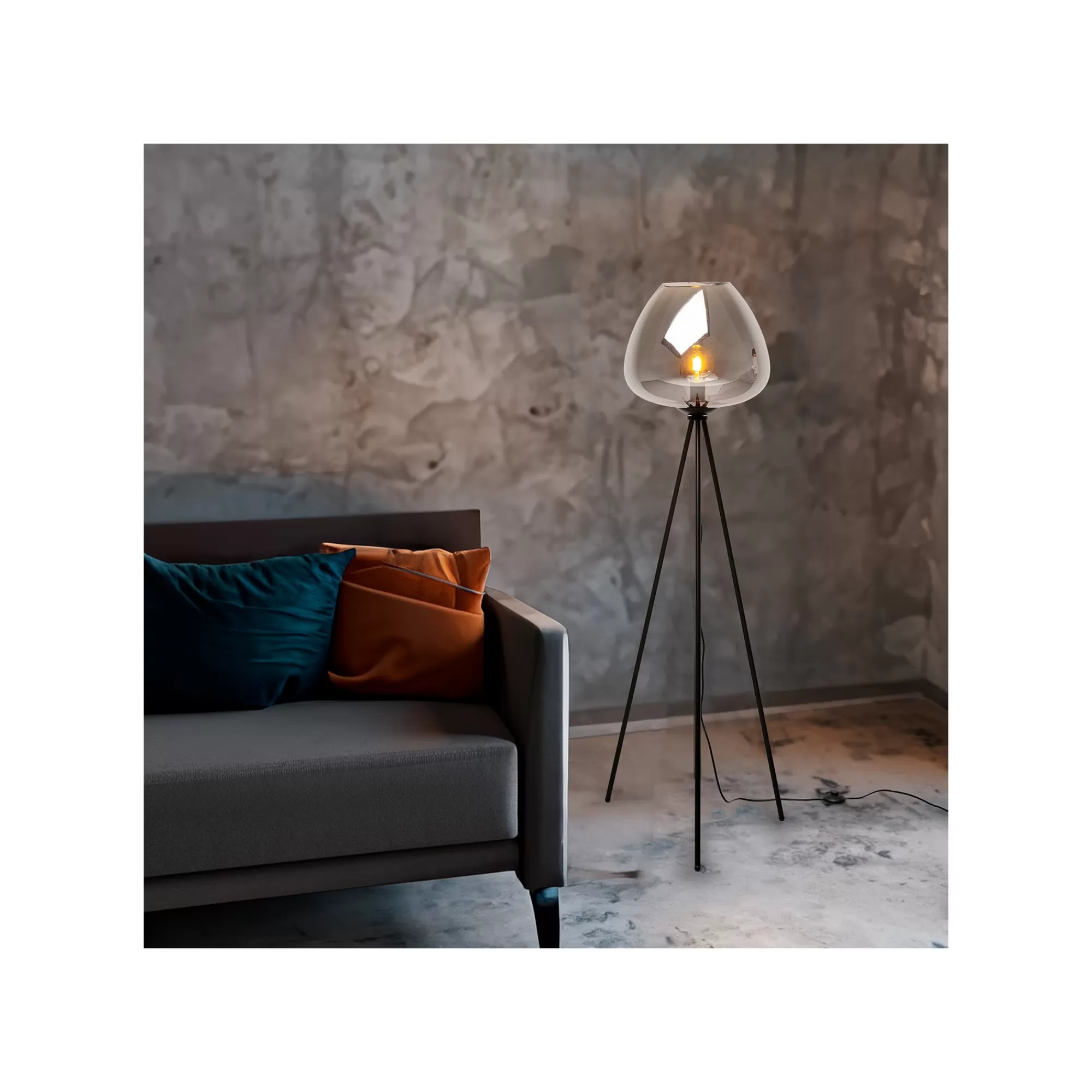 KARE Design Lampadaire Sphere Fumé 146cm ^ Lampadaire