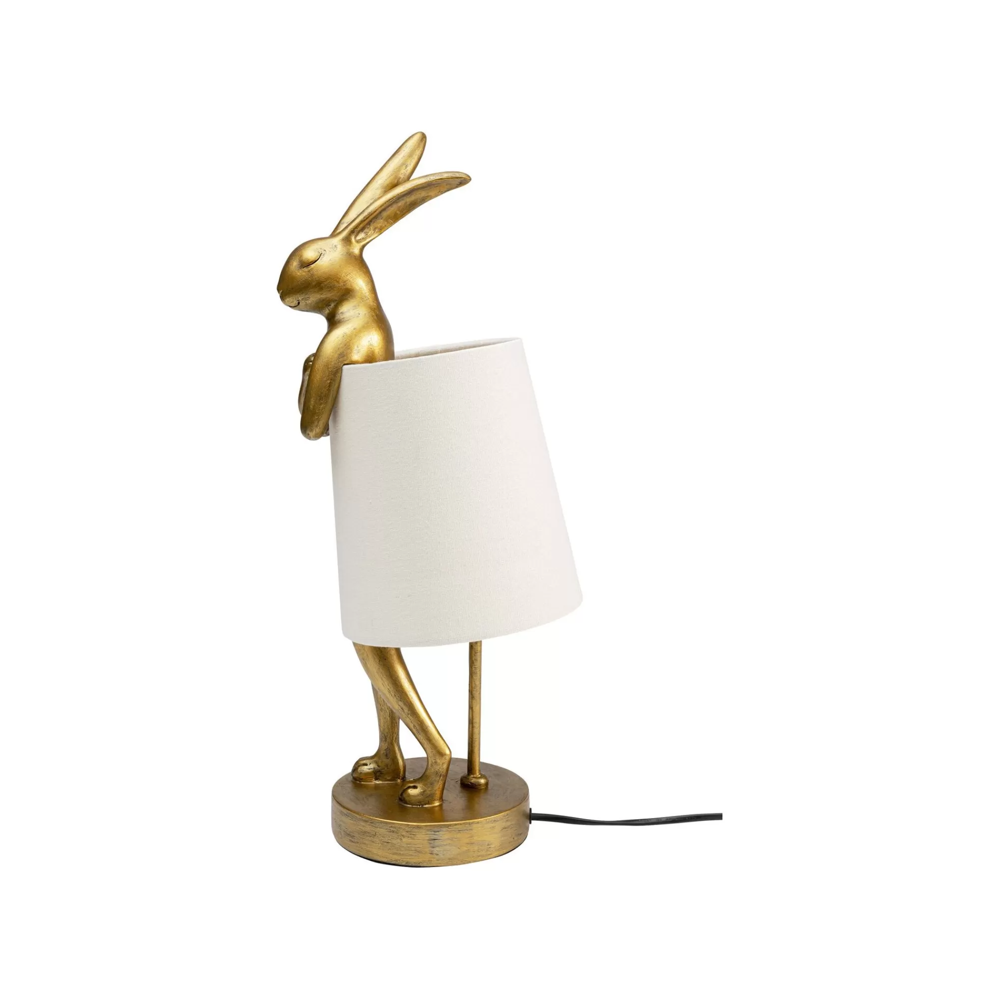 KARE Design Lampe Animal Lapin Dorée Et Beige 50cm ^ Lampe De Table