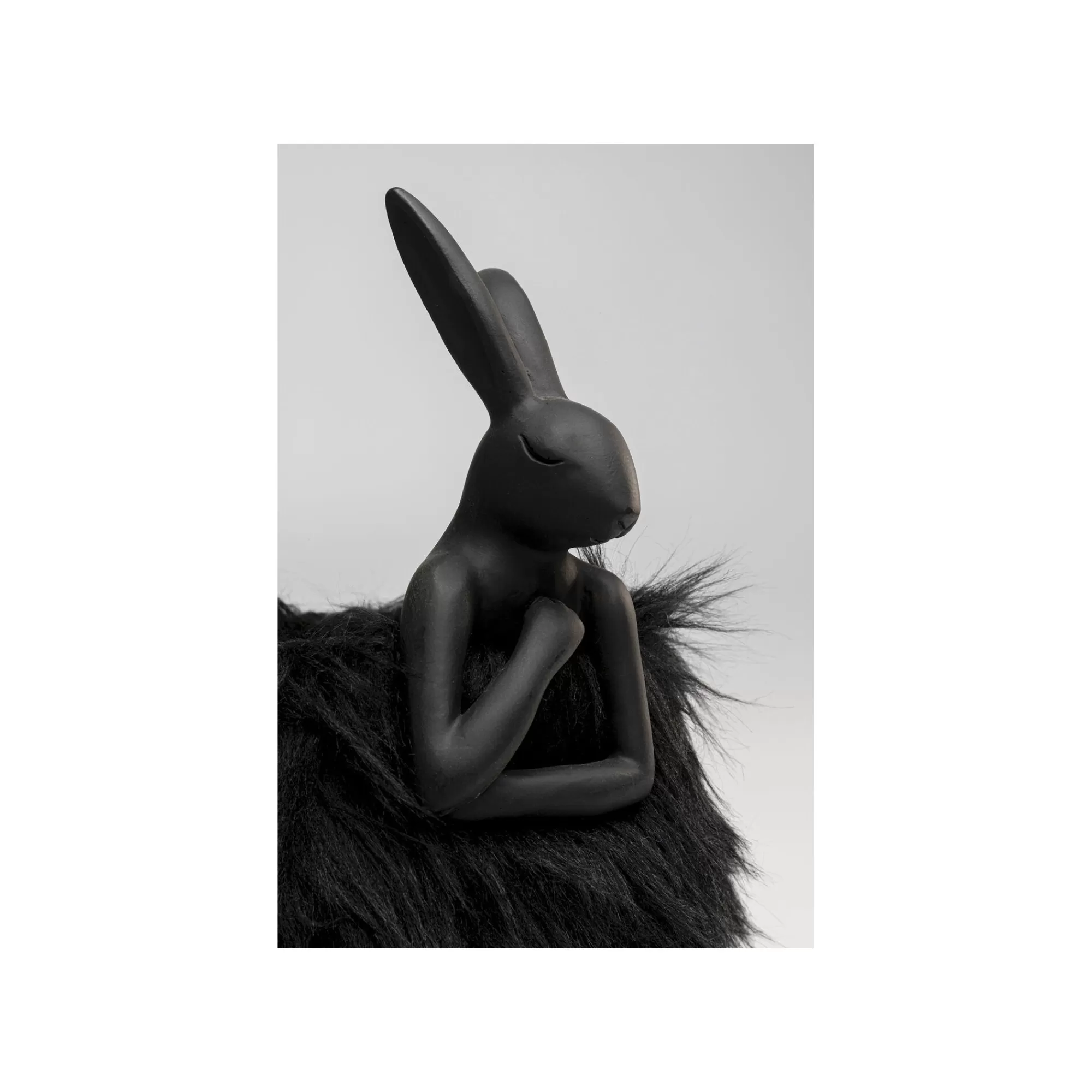 KARE Design Lampe Animal Lapin Fluff Noir 30cm ^ Lampe De Table