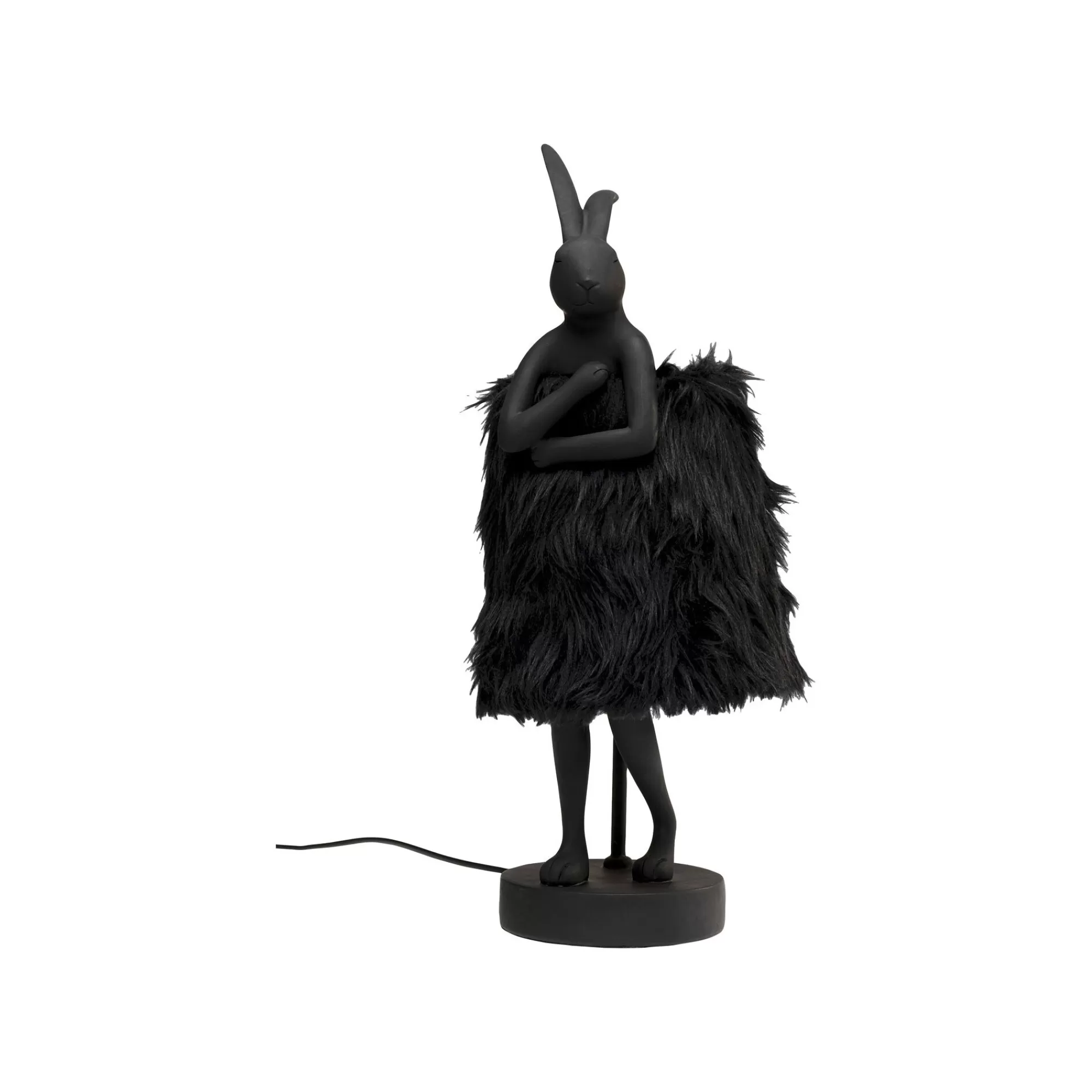 KARE Design Lampe Animal Lapin Fluff Noir 50cm ^ Lampe De Table