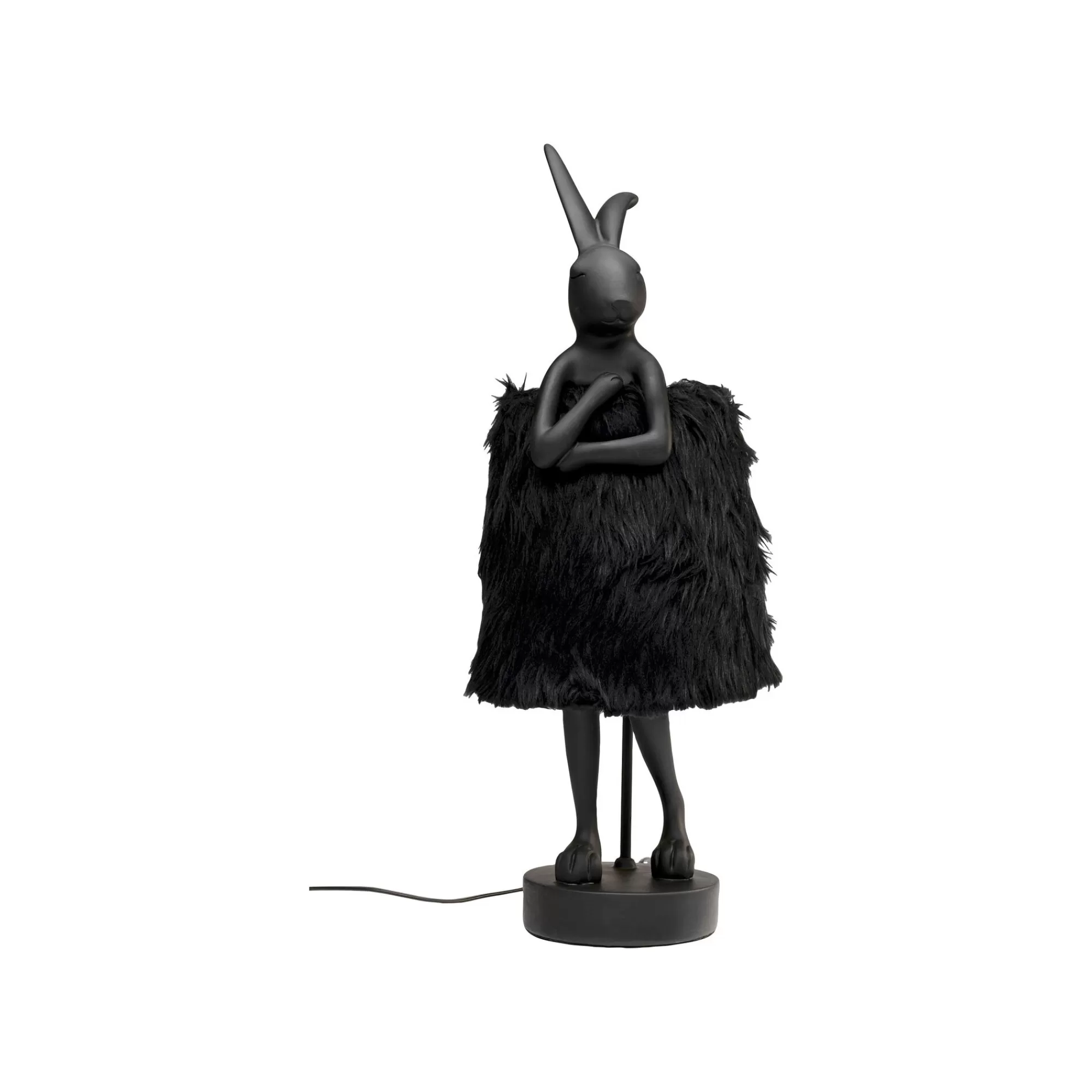 KARE Design Lampe Animal Lapin Fluff Noir 68cm ^ Lampe De Table