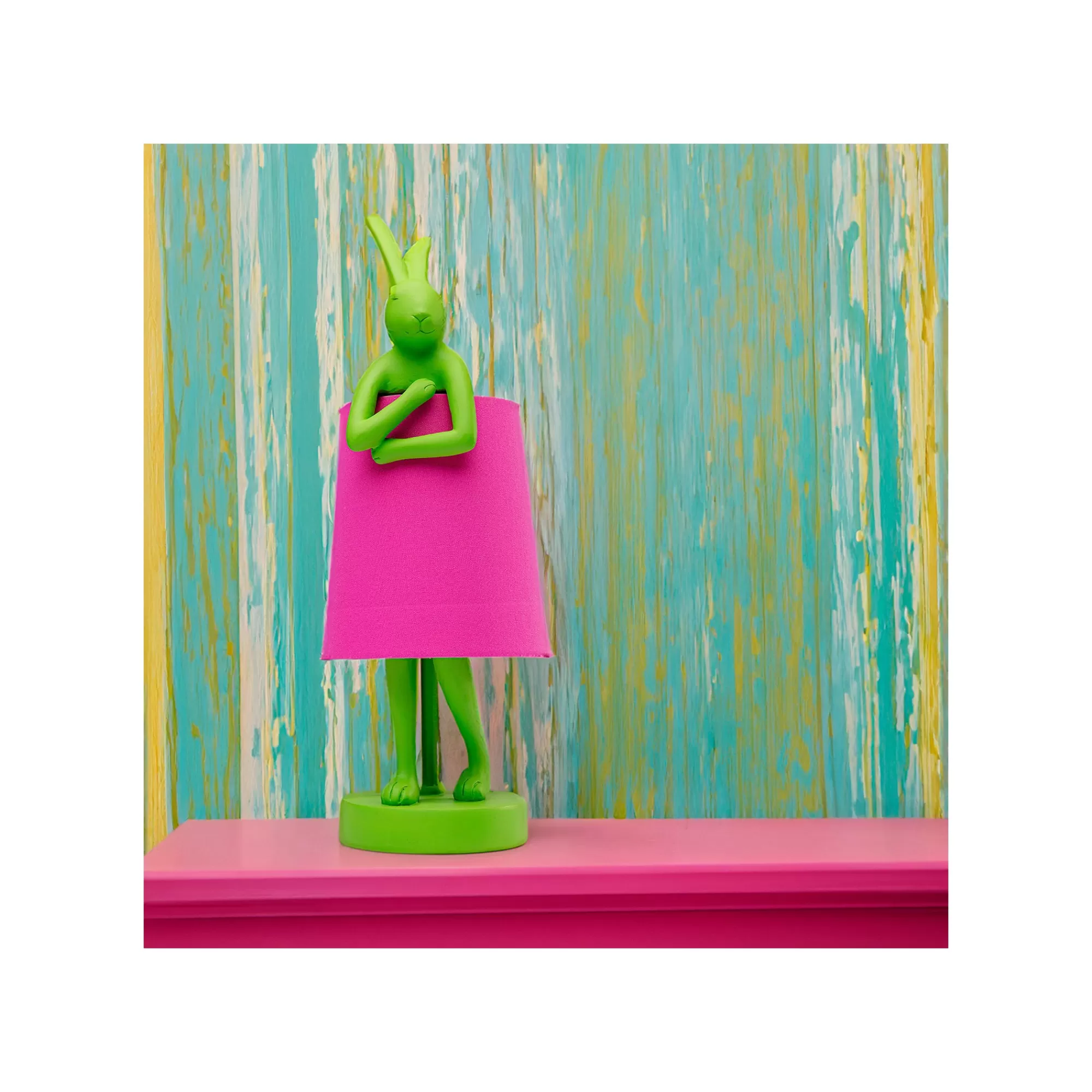 KARE Design Lampe Animal Lapin Verte Et Rose 50cm ^ Lampe De Table