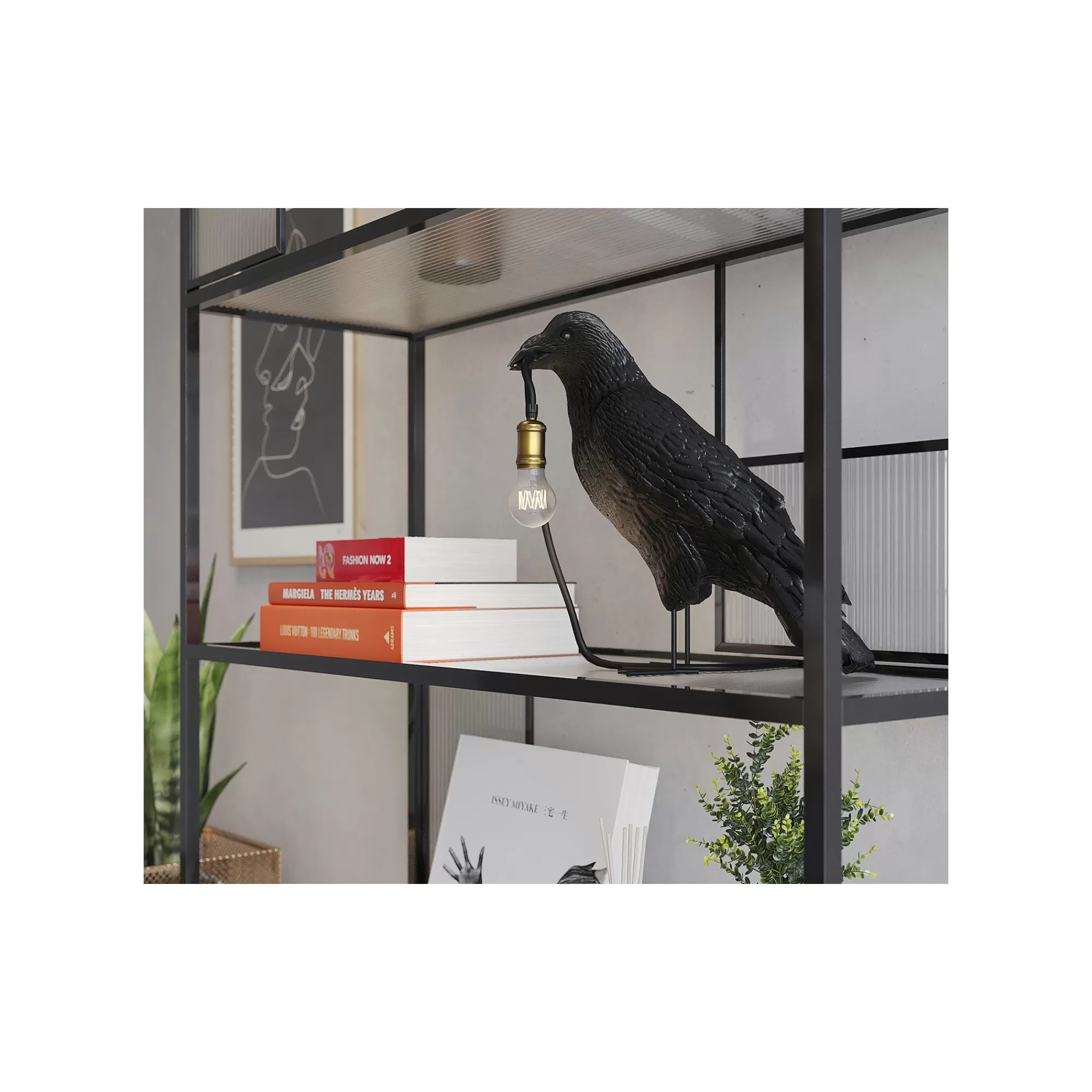 KARE Design Lampe Corbeau Noir ^ Lampe De Table