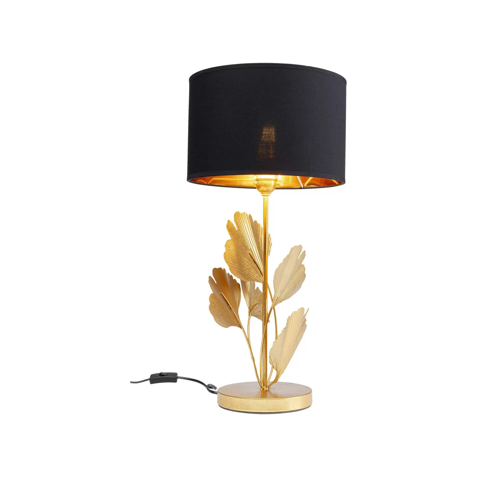 KARE Design Lampe Feuilles De Ginkgo Dorées Et Noir ^ Lampe De Table