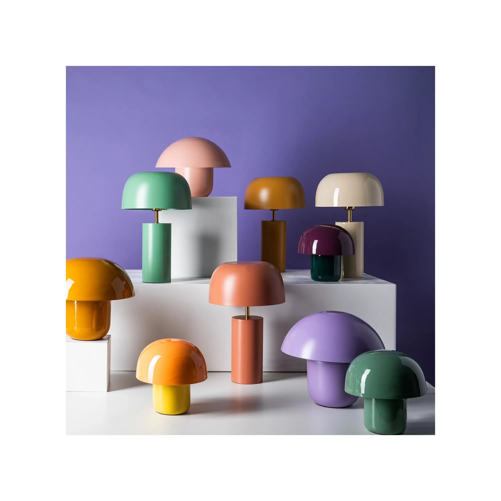 KARE Design Lampe Mushroom Duo 20cm Orange Et Jaune ^ Lampe De Table