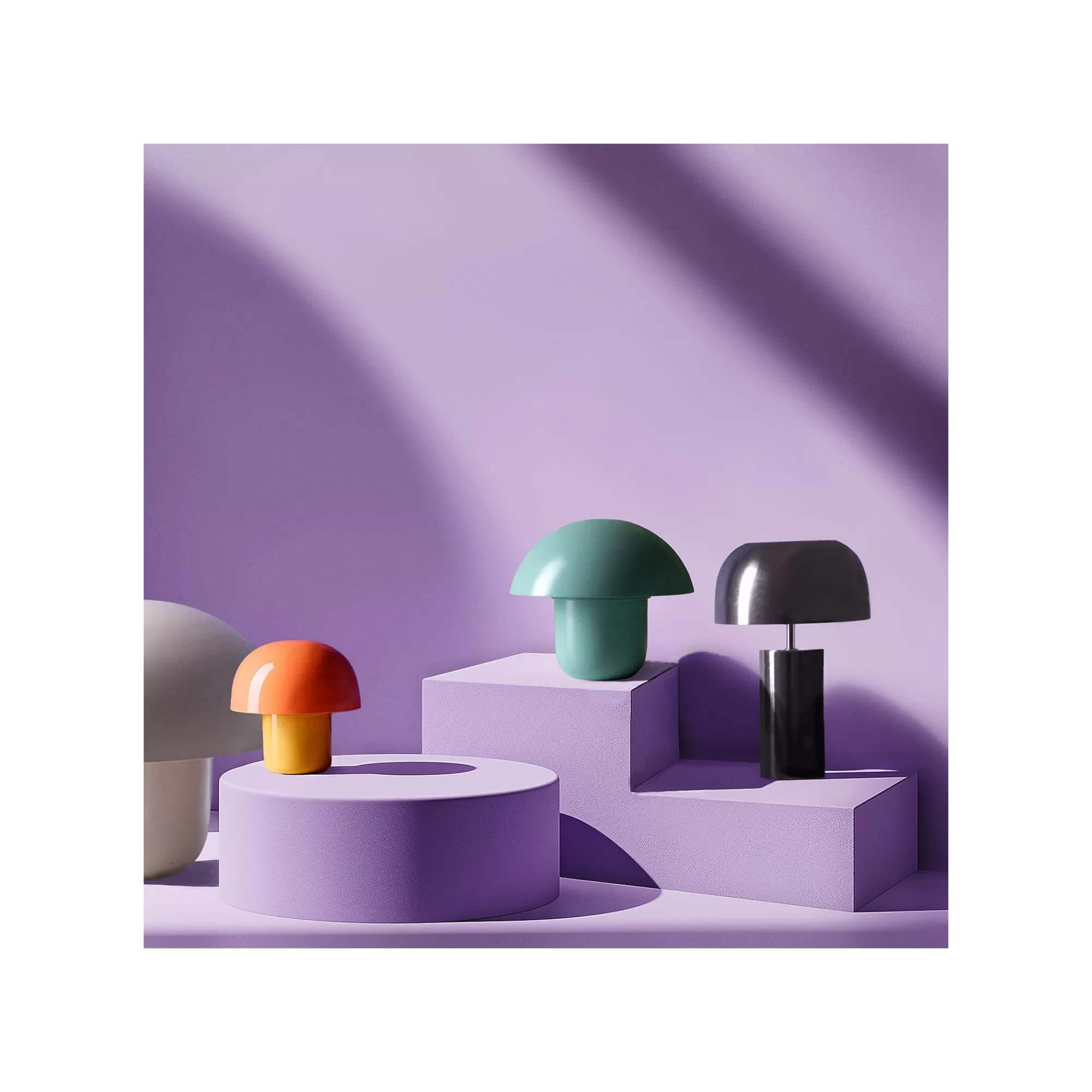 KARE Design Lampe Mushroom Duo 20cm Orange Et Jaune ^ Lampe De Table