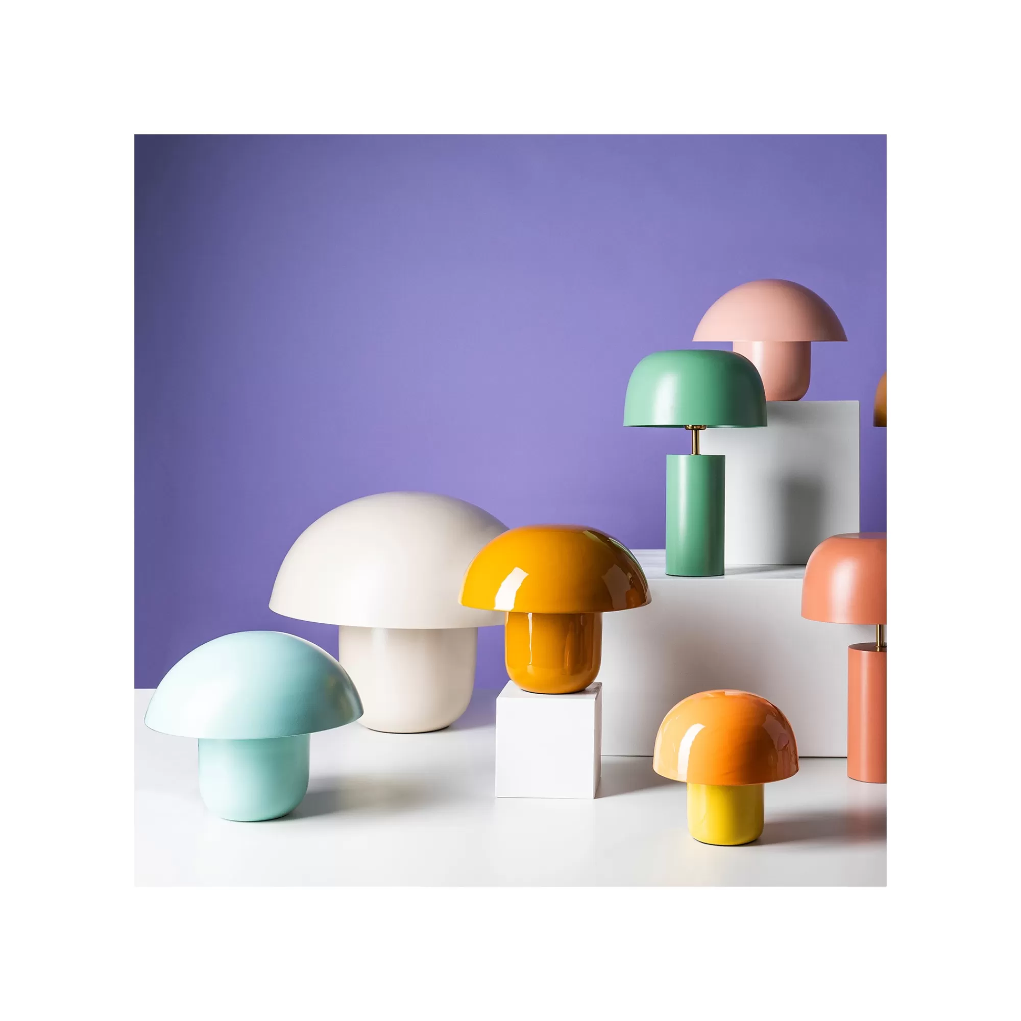 KARE Design Lampe Mushroom Duo 20cm Orange Et Jaune ^ Lampe De Table