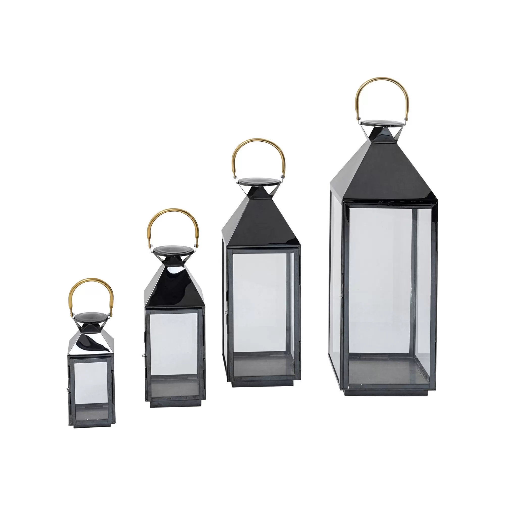 KARE Design Lanternes Giardino Set De 4 Noires ^ Bougeoir & Lanterne