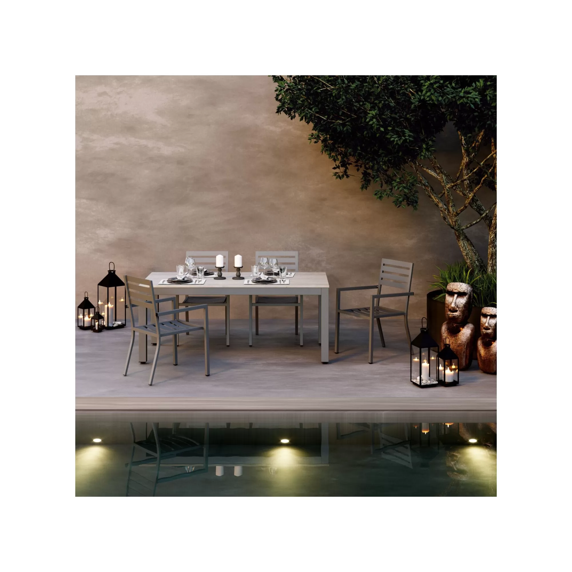 KARE Design Lanternes Giardino Set De 4 Noires ^ Bougeoir & Lanterne