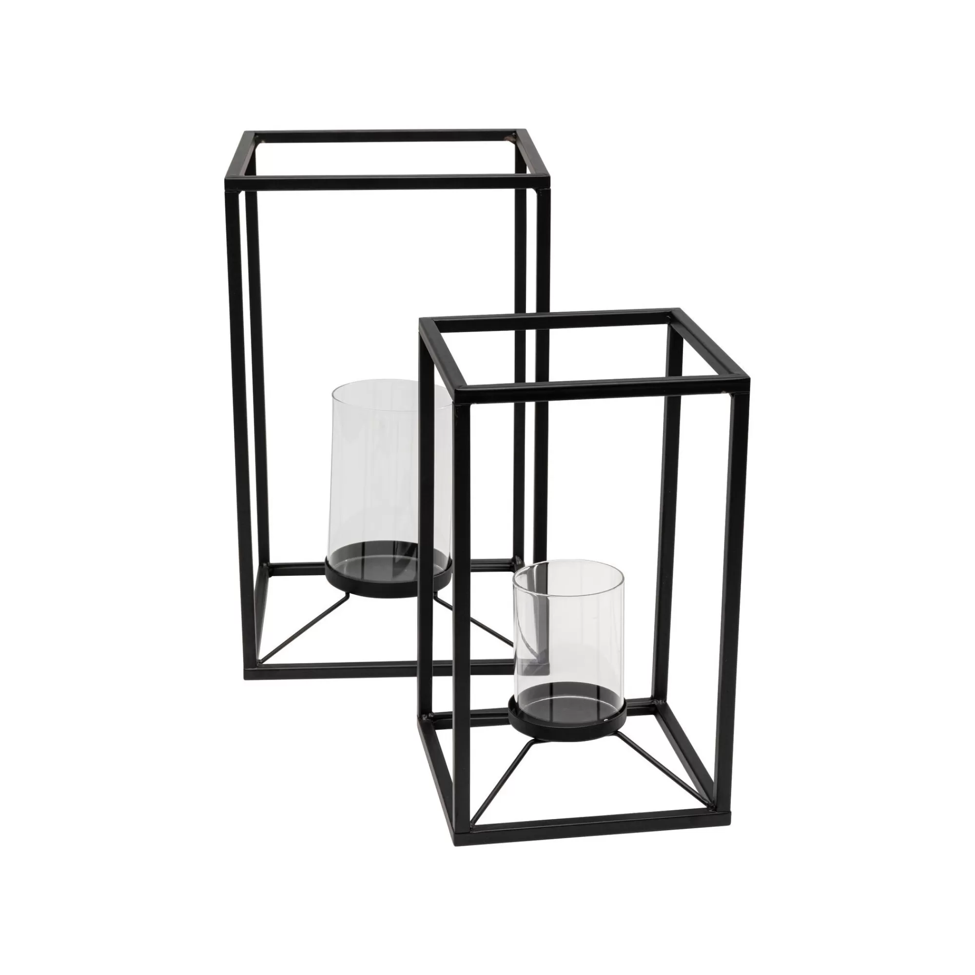 KARE Design Lanternes Lito Noires Set De 2 ^ Bougeoir & Lanterne