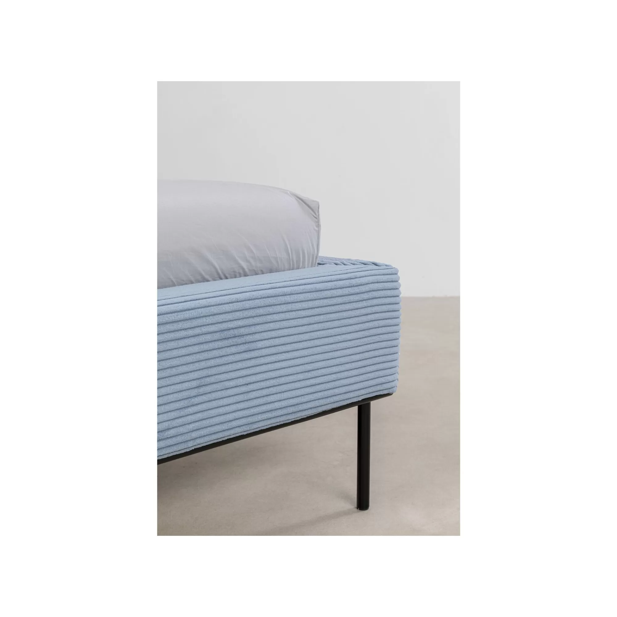 KARE Design Lit East Side Cord Côtelé Bleu ^ Lit