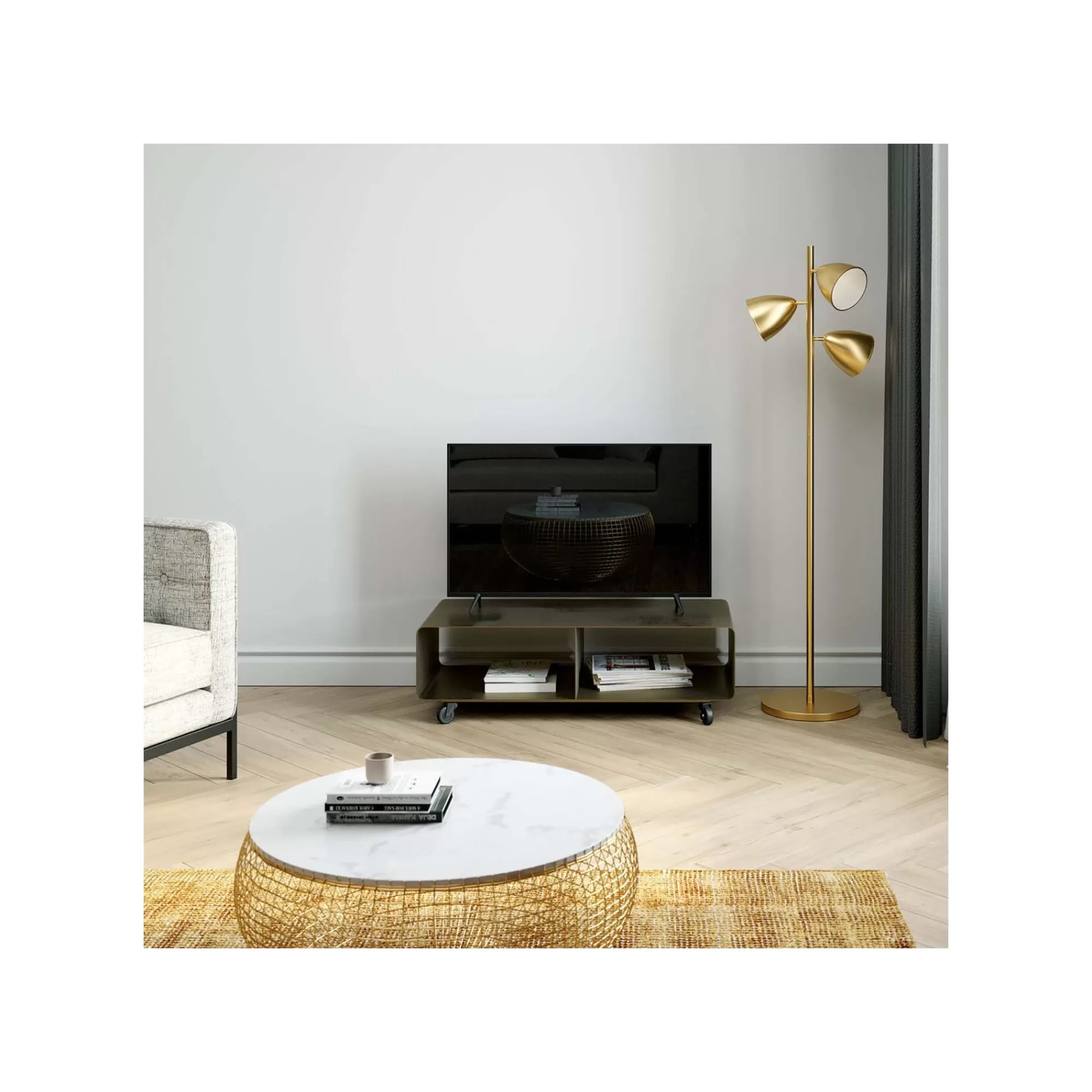 KARE Design Meuble TV Lounge Bronze ^ Meuble Tv