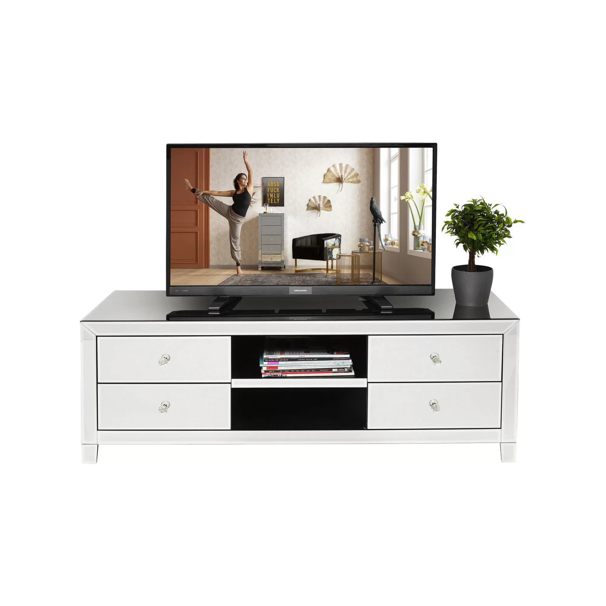 KARE Design Meuble TV Luxury Argent ^ Meuble Tv