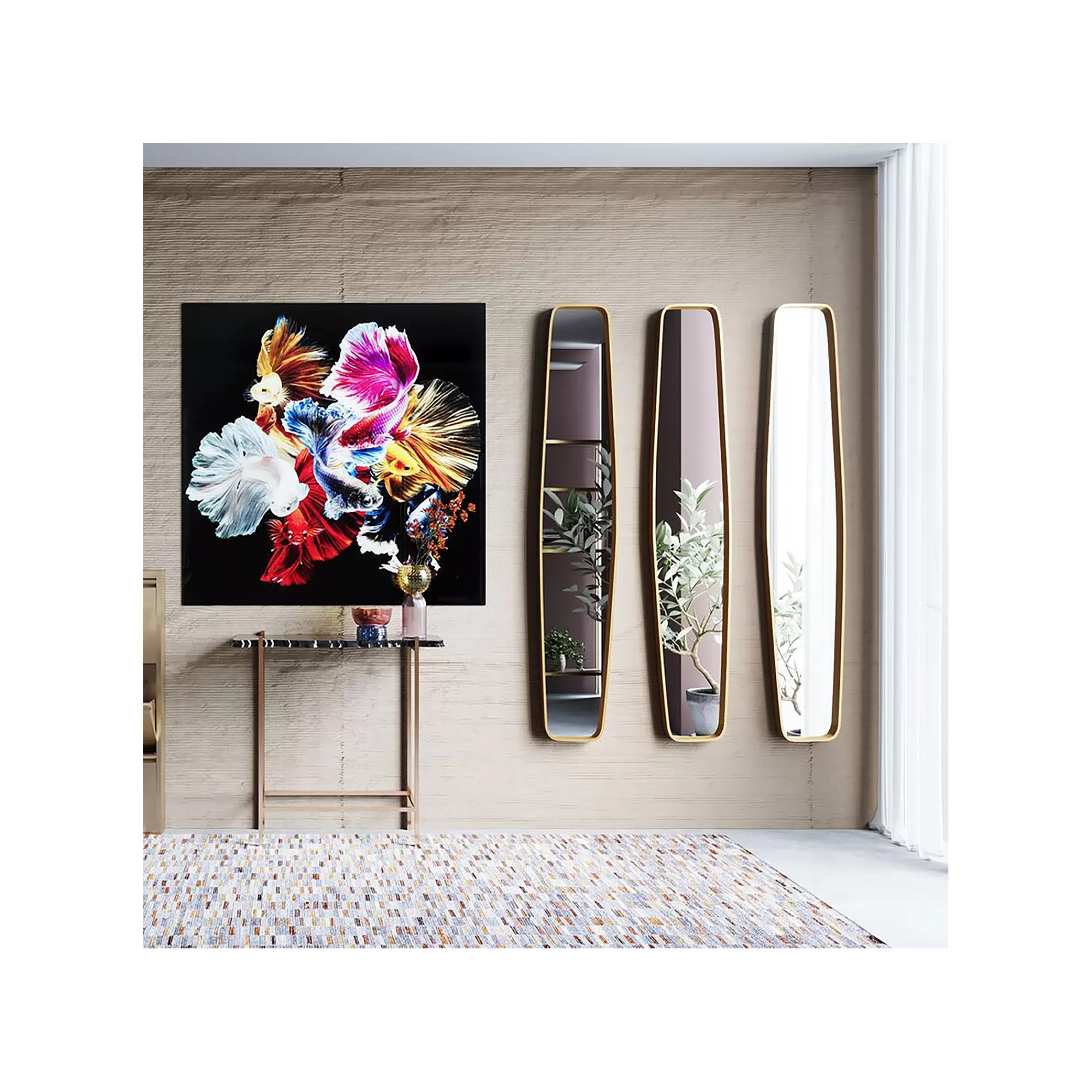 KARE Design Miroir Clip Laiton 177x32cm ^ Miroir