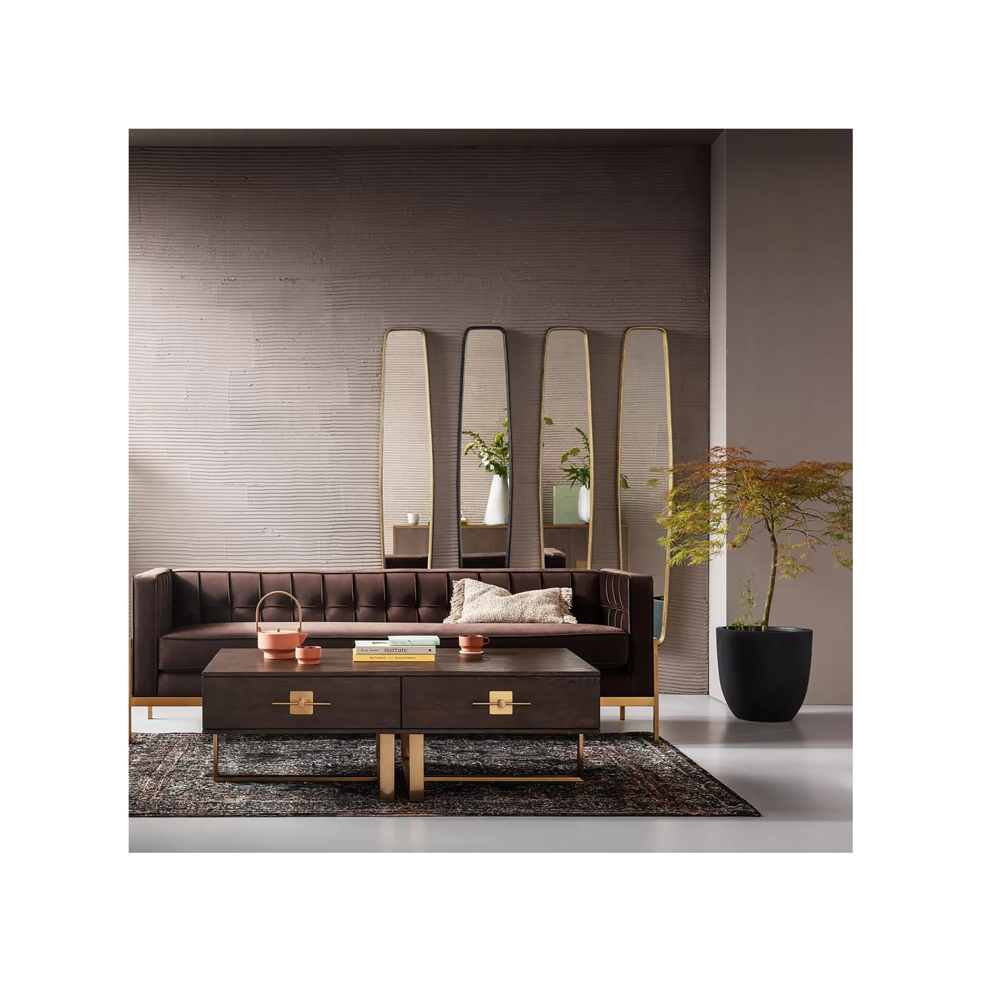 KARE Design Miroir Clip Noir 177x32cm ^ Miroir