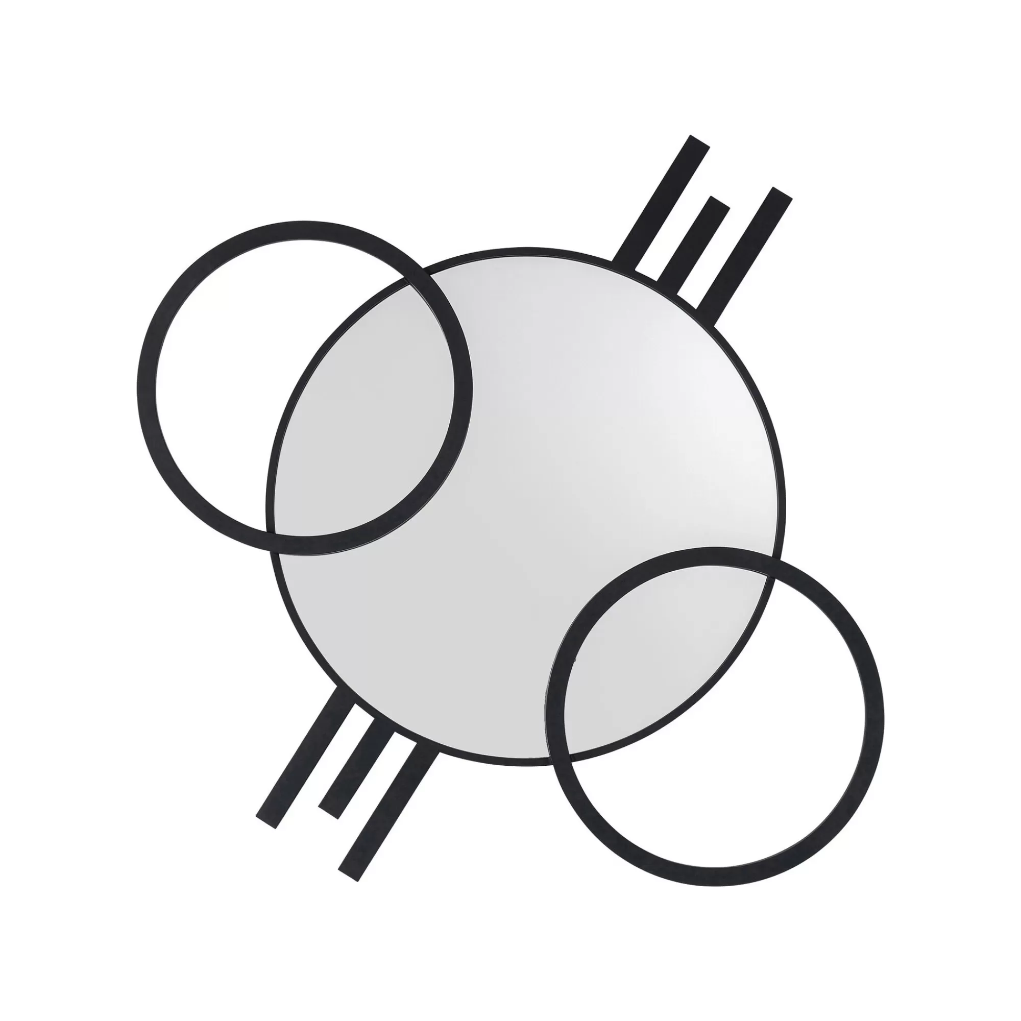KARE Design Miroir Triple Cercle Noir 119x124cm ^ Miroir