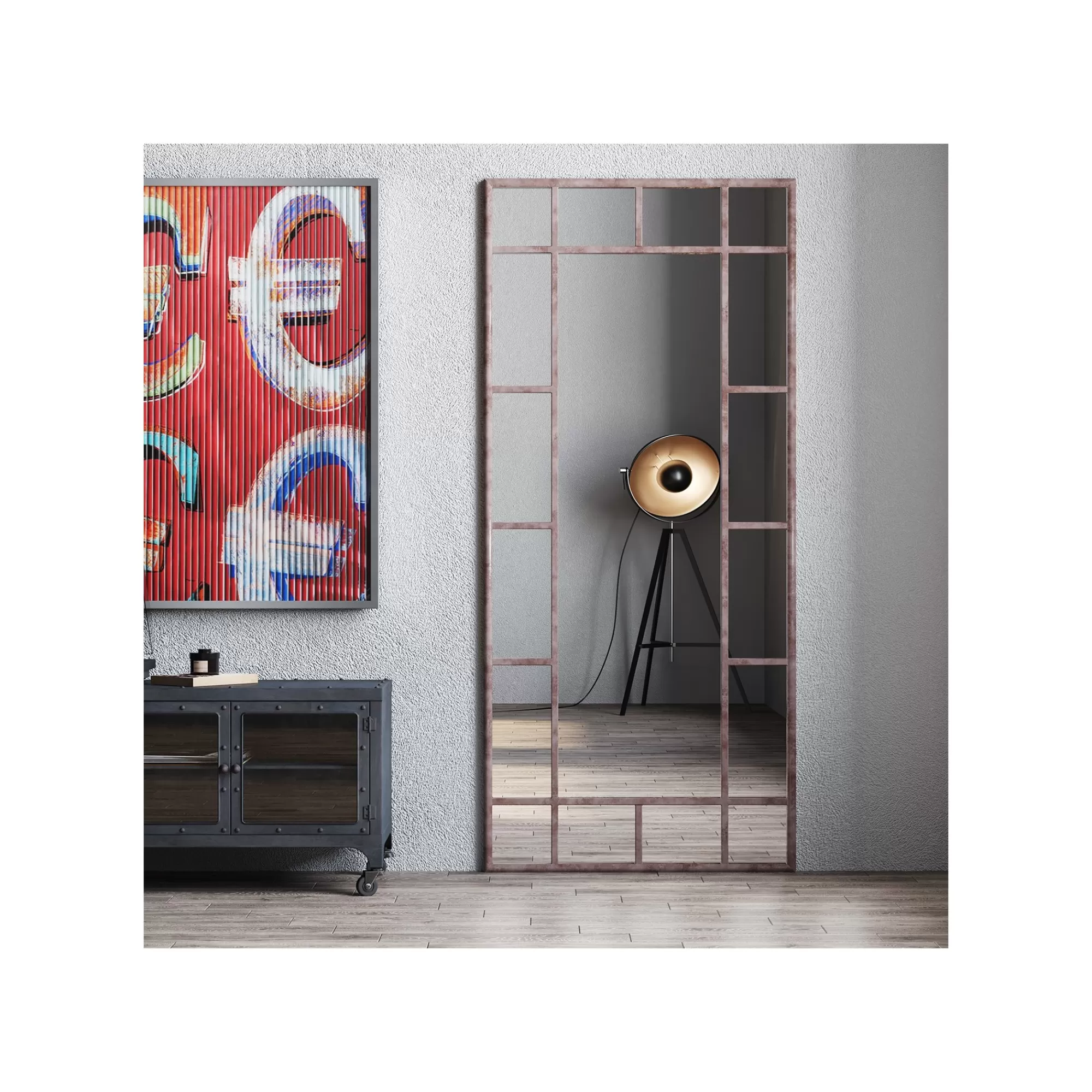 KARE Design Miroir Window Iron 200x90cm ^ Miroir