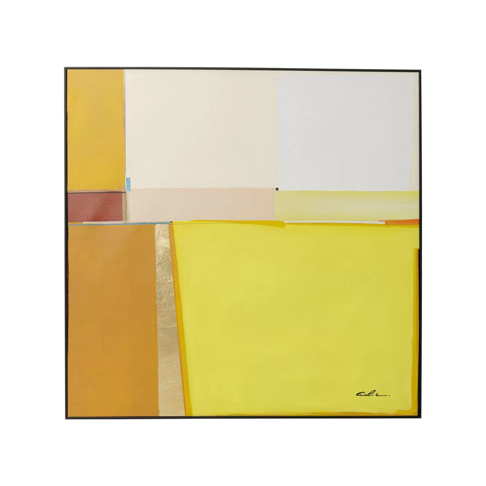 KARE Design Peinture Abstract Shapes Jaune 113x113cm ^ Tableau