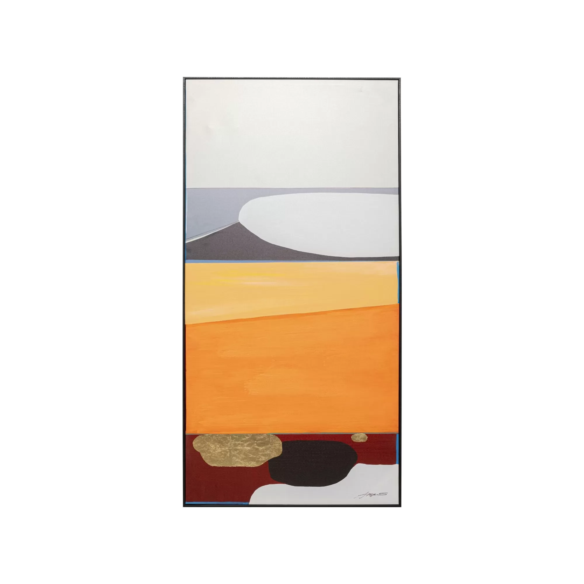 KARE Design Peinture Frame Abstract Shapes Orange 73x143cm ^ Tableau