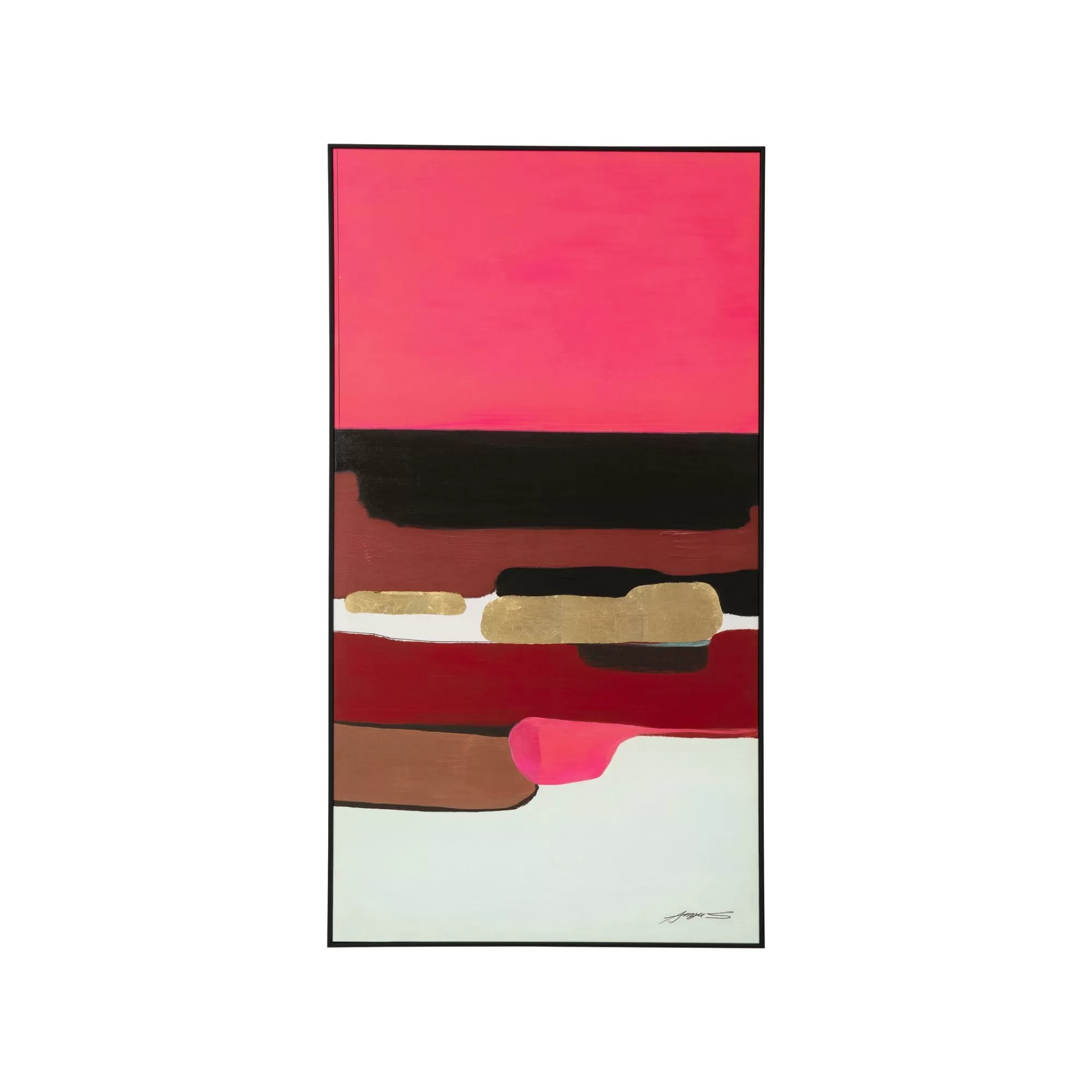 KARE Design Peinture Frame Abstract Shapes Rose 73x143cm ^ Tableau