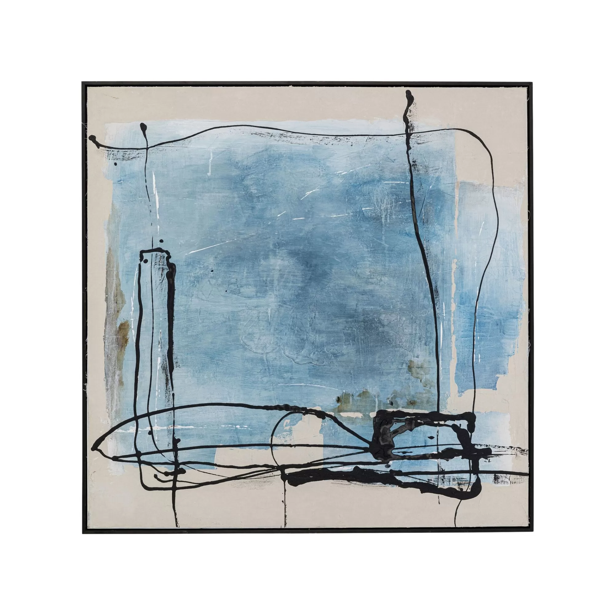 KARE Design Peinture Frame Dust Bleue 100x100cm ^ Tableau