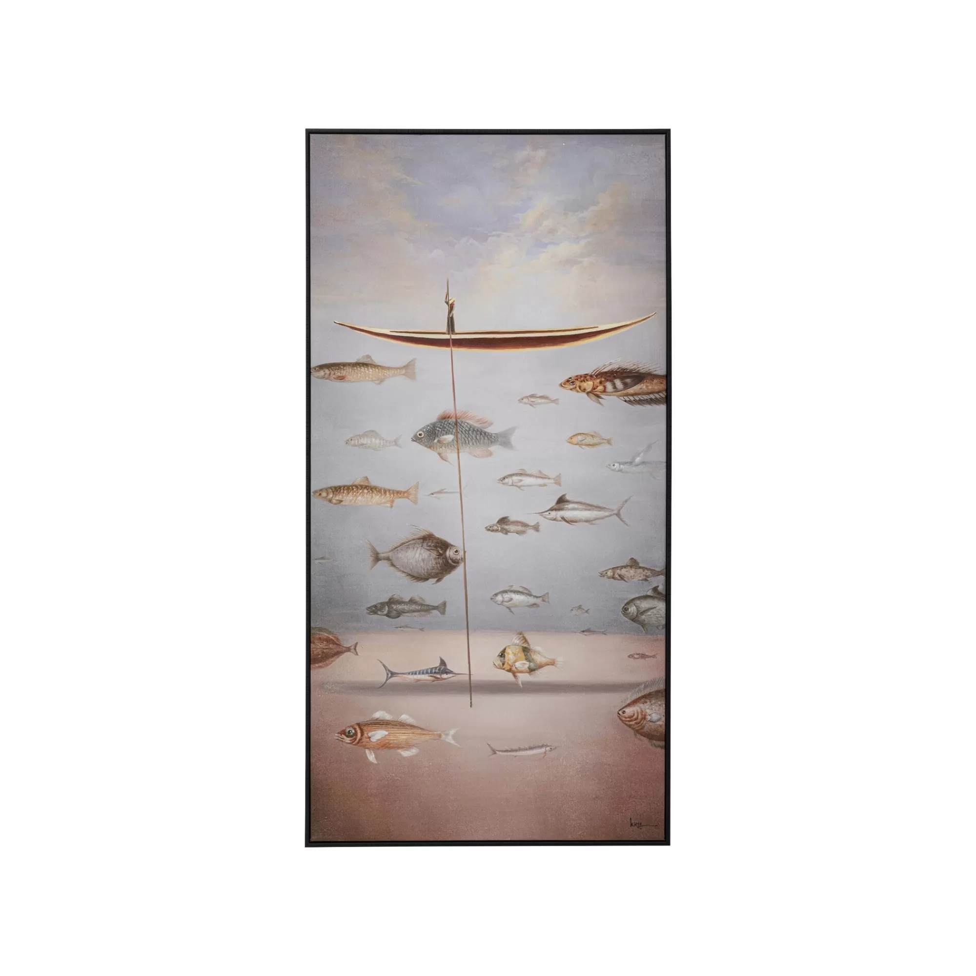 KARE Design Peinture Gondolier Poissons 60x120cm ^ Tableau