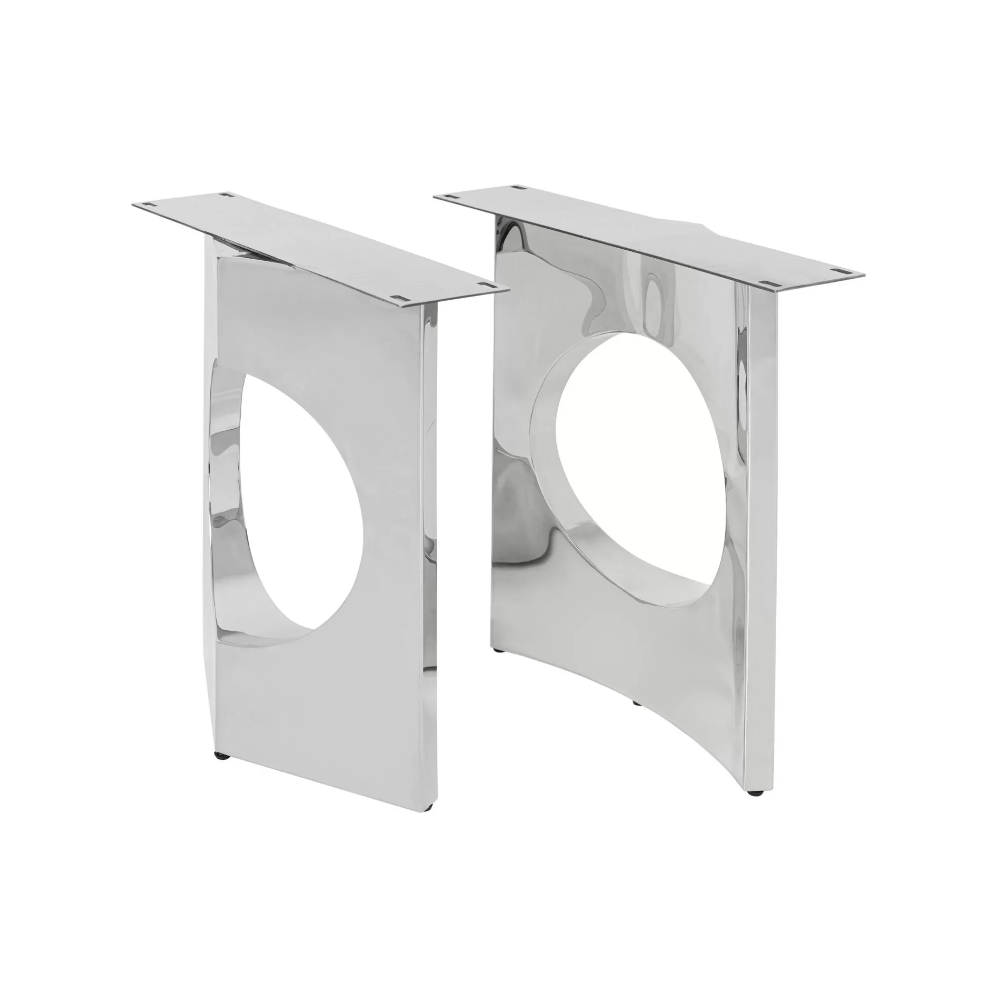 KARE Design Pieds De Table Tavola Oho Chromés Set De 2 ^ Table