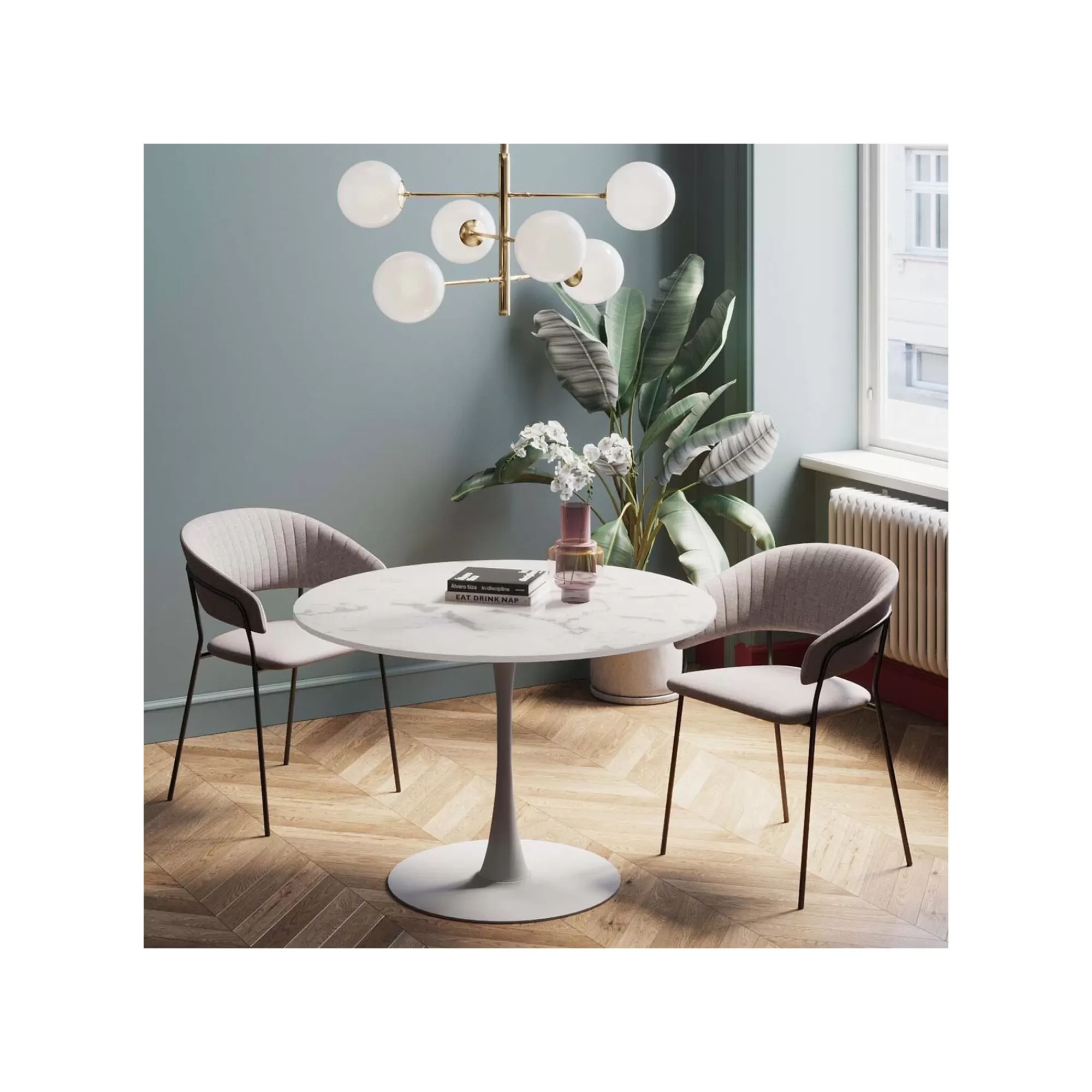 KARE Design Plateau De Table Schickeria Effet Marbre Blanc ^ Table