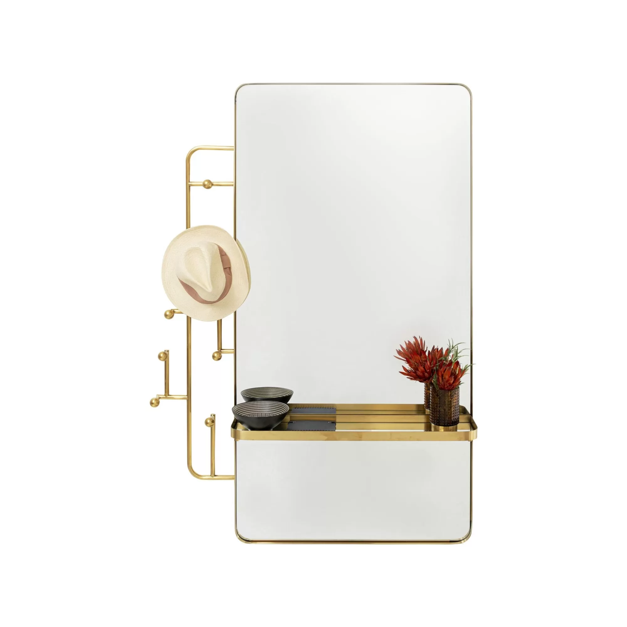 KARE Design Portemanteau Miroir Tristan 150x76cm Doré ^ Portemanteau | Miroir