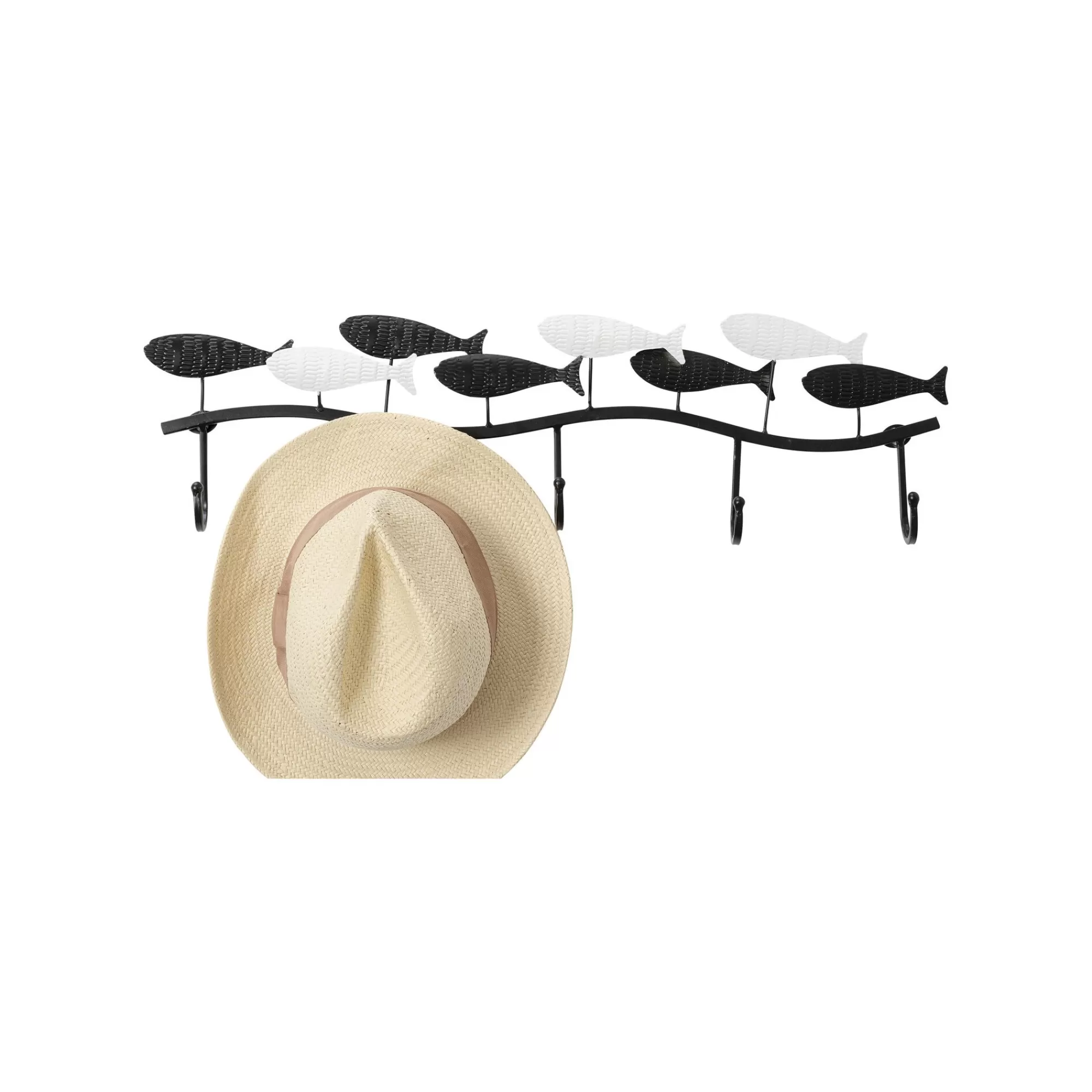 KARE Design Portemanteau Mural Poissons Noirs Et Blancs 62cm ^ Portemanteau