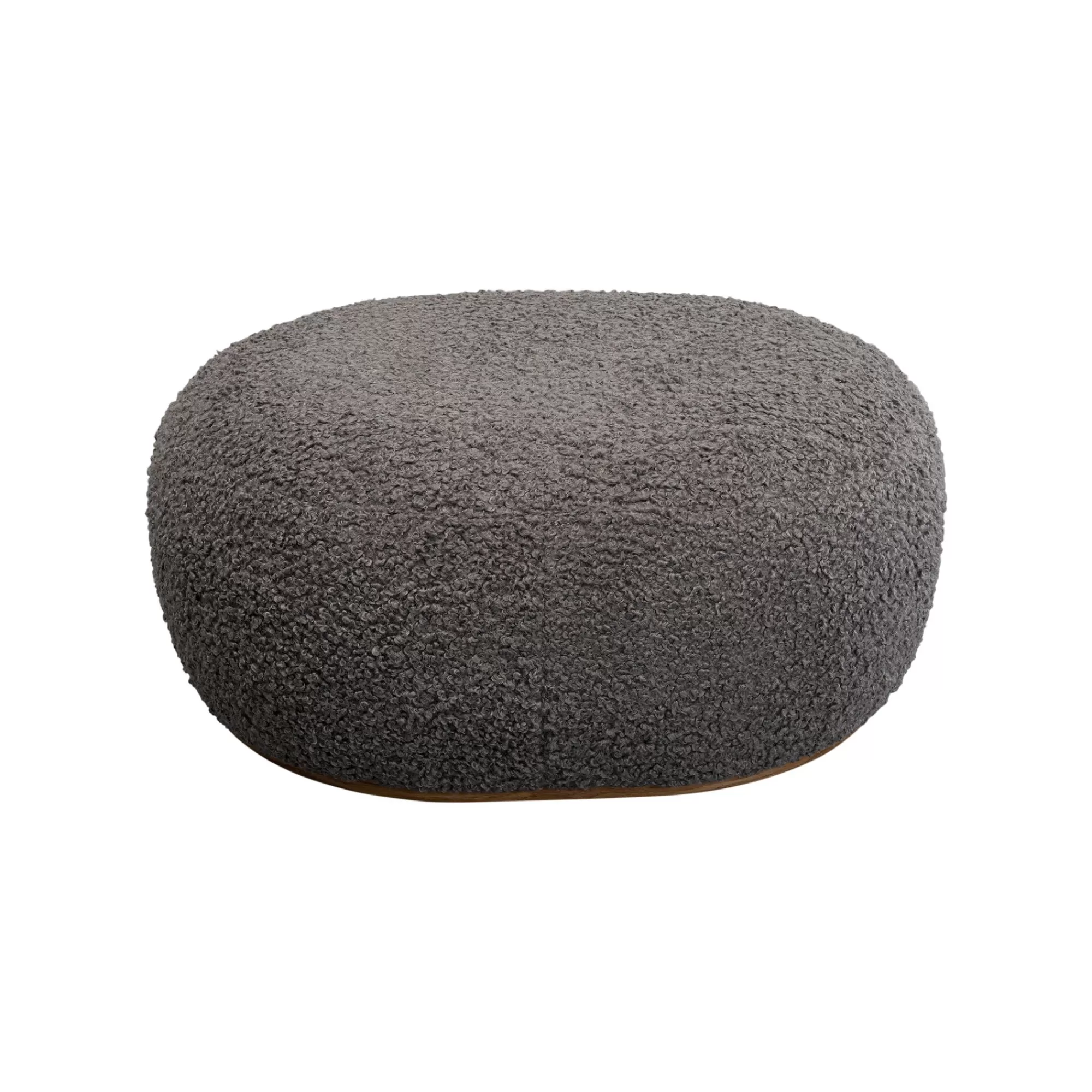 KARE Design Pouf Pebble Boucle 81cm Gris ^ Tabouret & Pouf