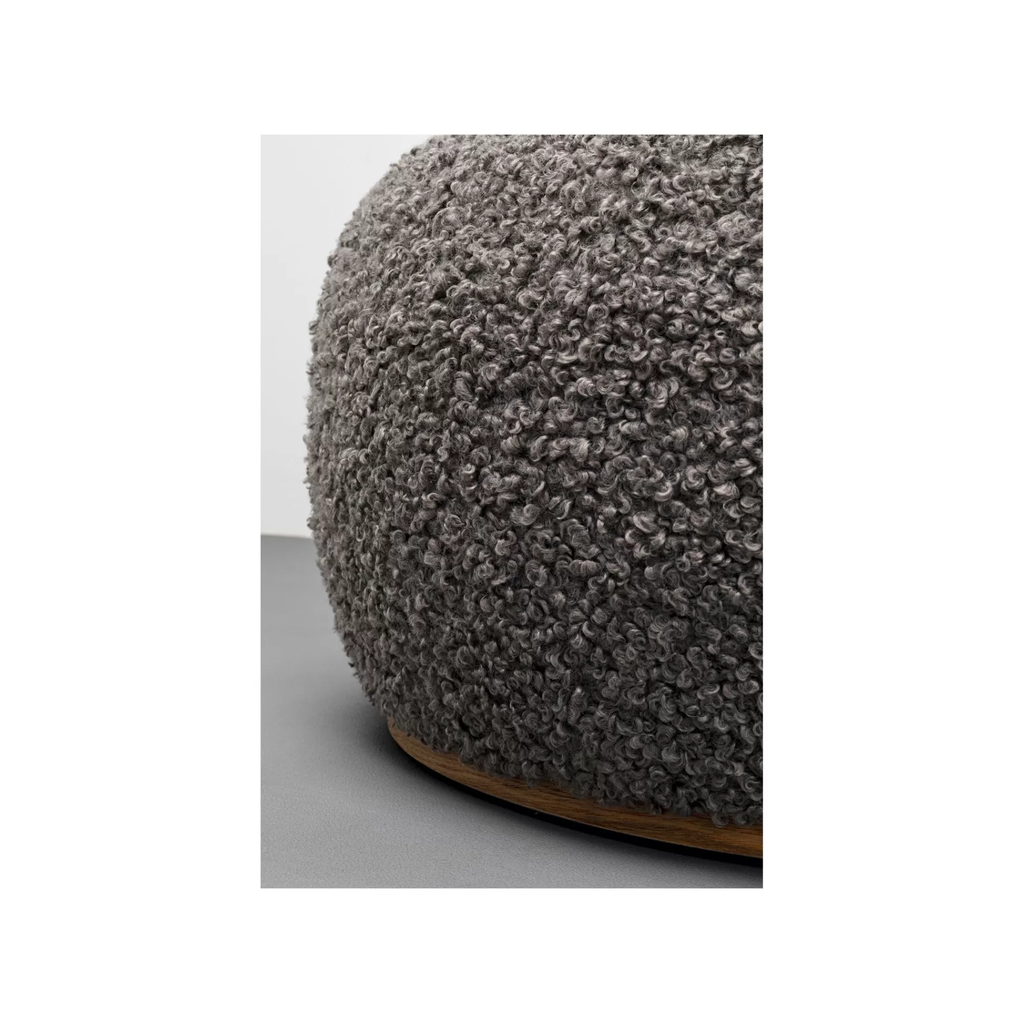 KARE Design Pouf Pebble Boucle 81cm Gris ^ Tabouret & Pouf