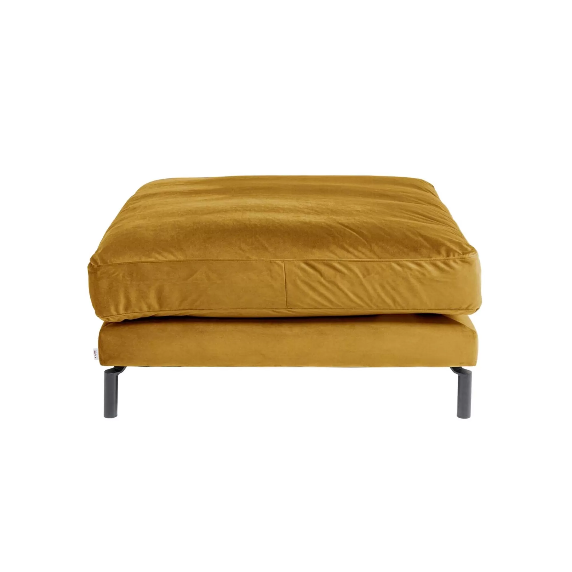 KARE Design Repose-pieds Discovery Velours Ocre ^ Tabouret & Pouf